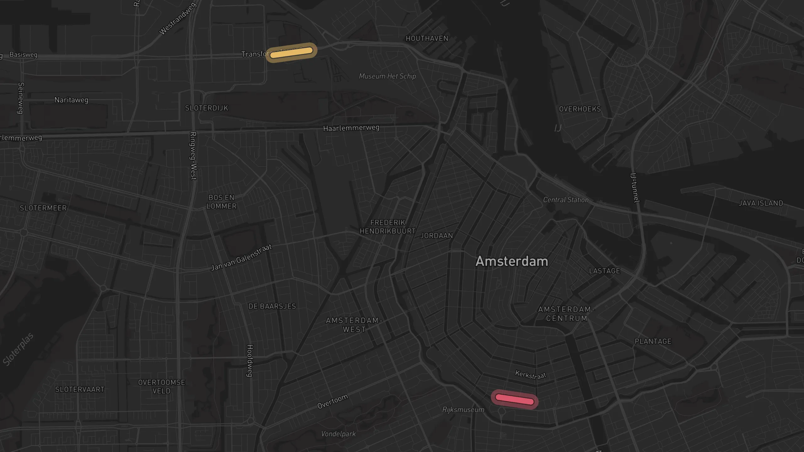 Map of street alignments in Amsterdam