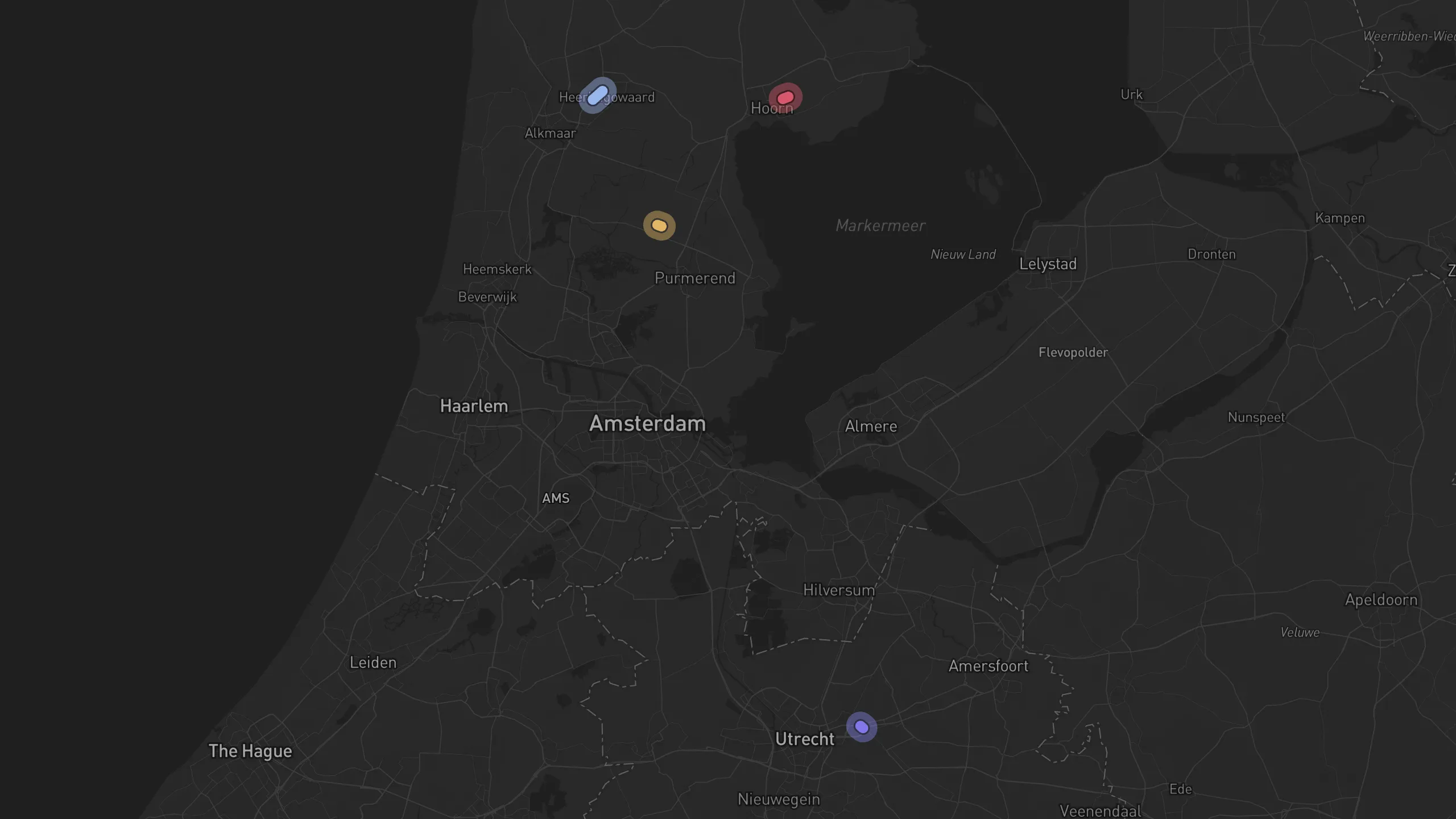 Map of street alignments in Amsterdam