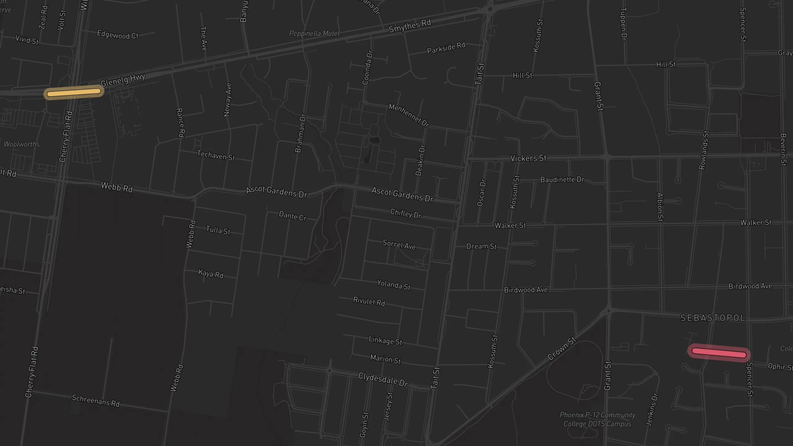 Map of street alignments in Ballarat