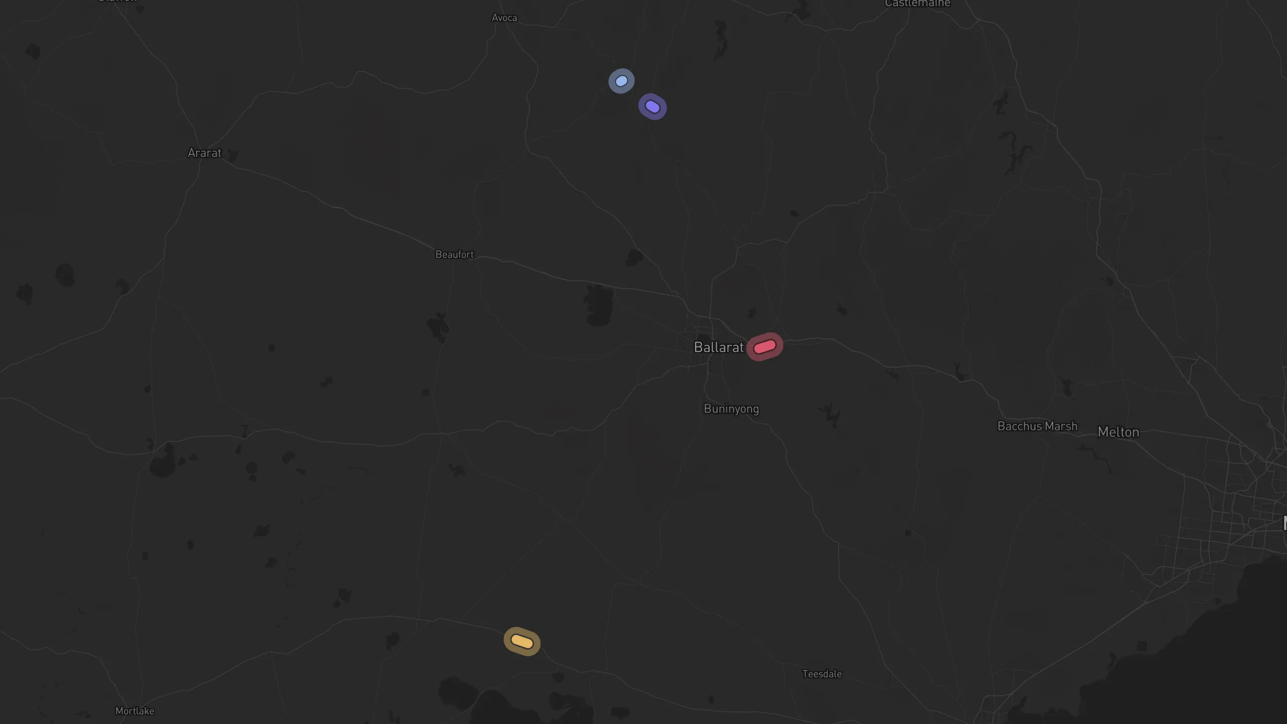 Map of street alignments in Ballarat