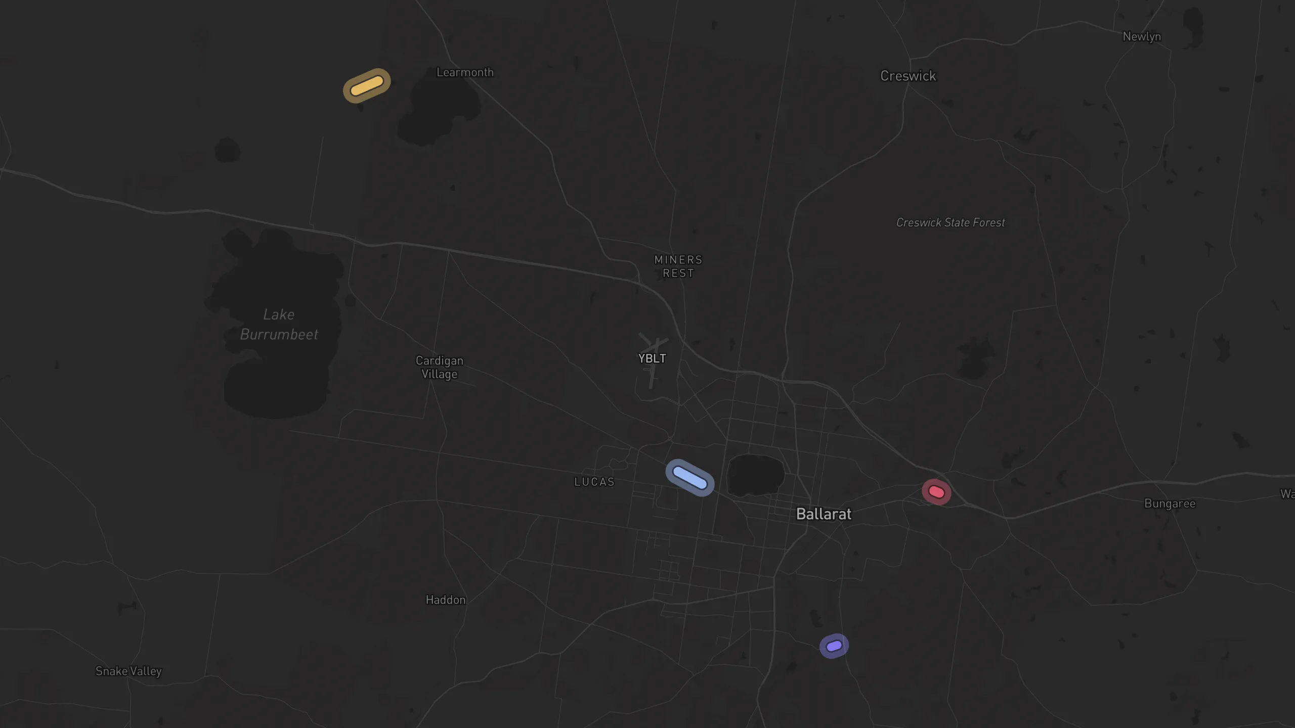 Map of street alignments in Ballarat