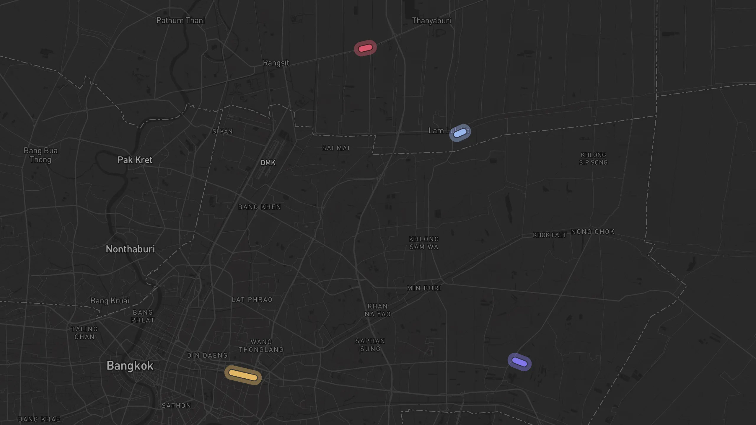 Map of street alignments in Bangkok