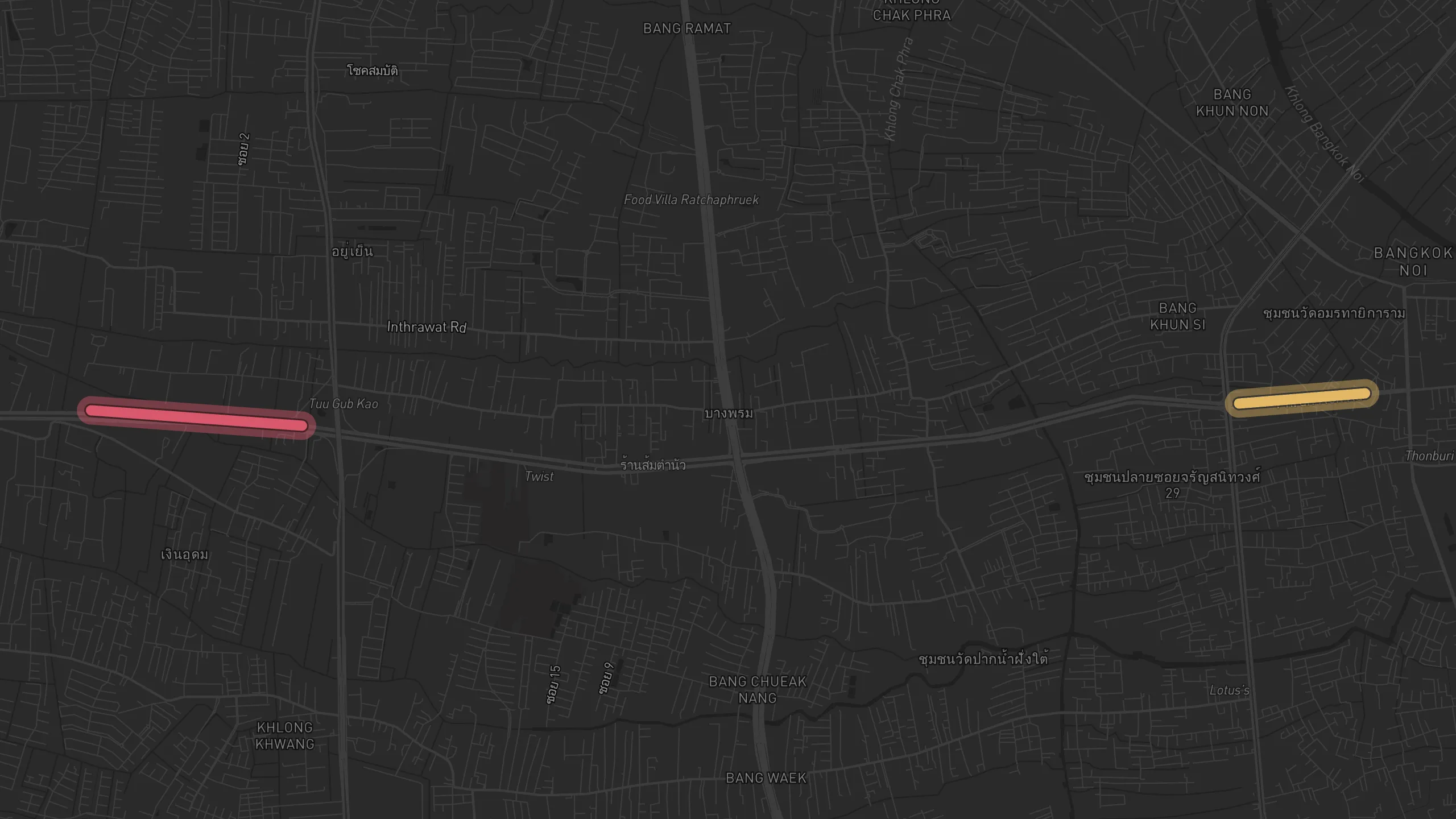 Map of street alignments in Bangkok
