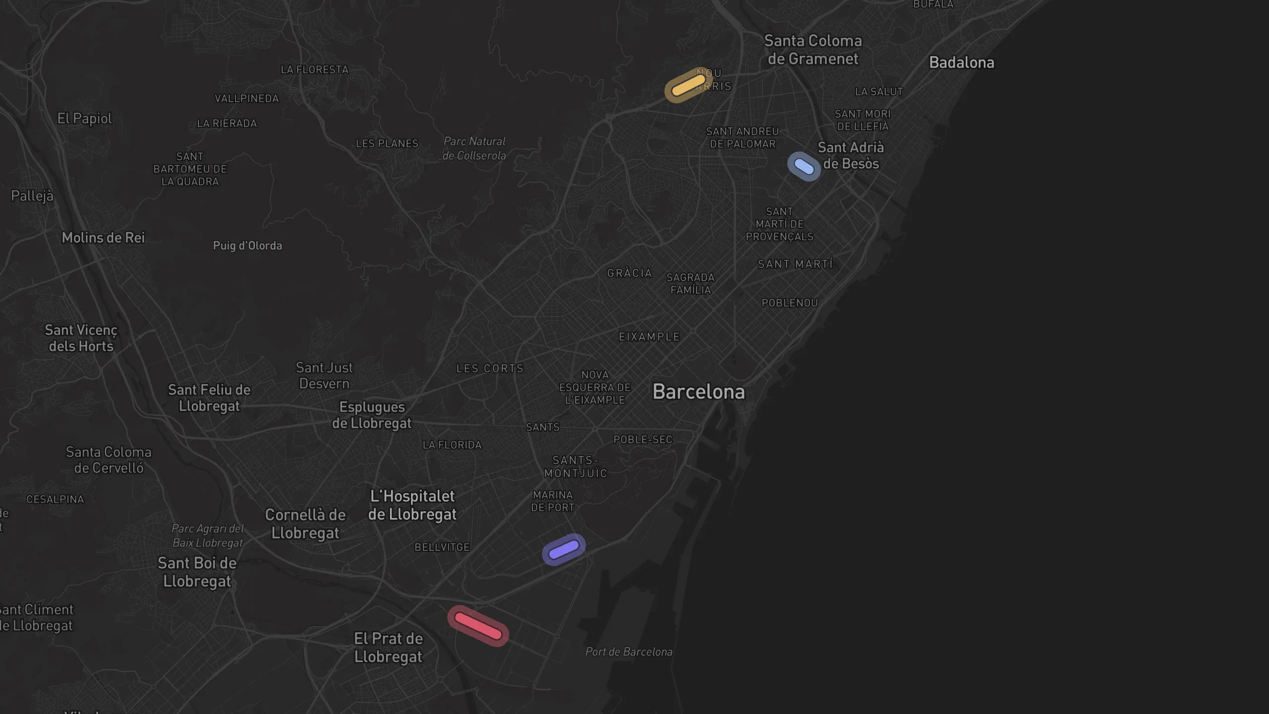 Map of street alignments in Barcelona
