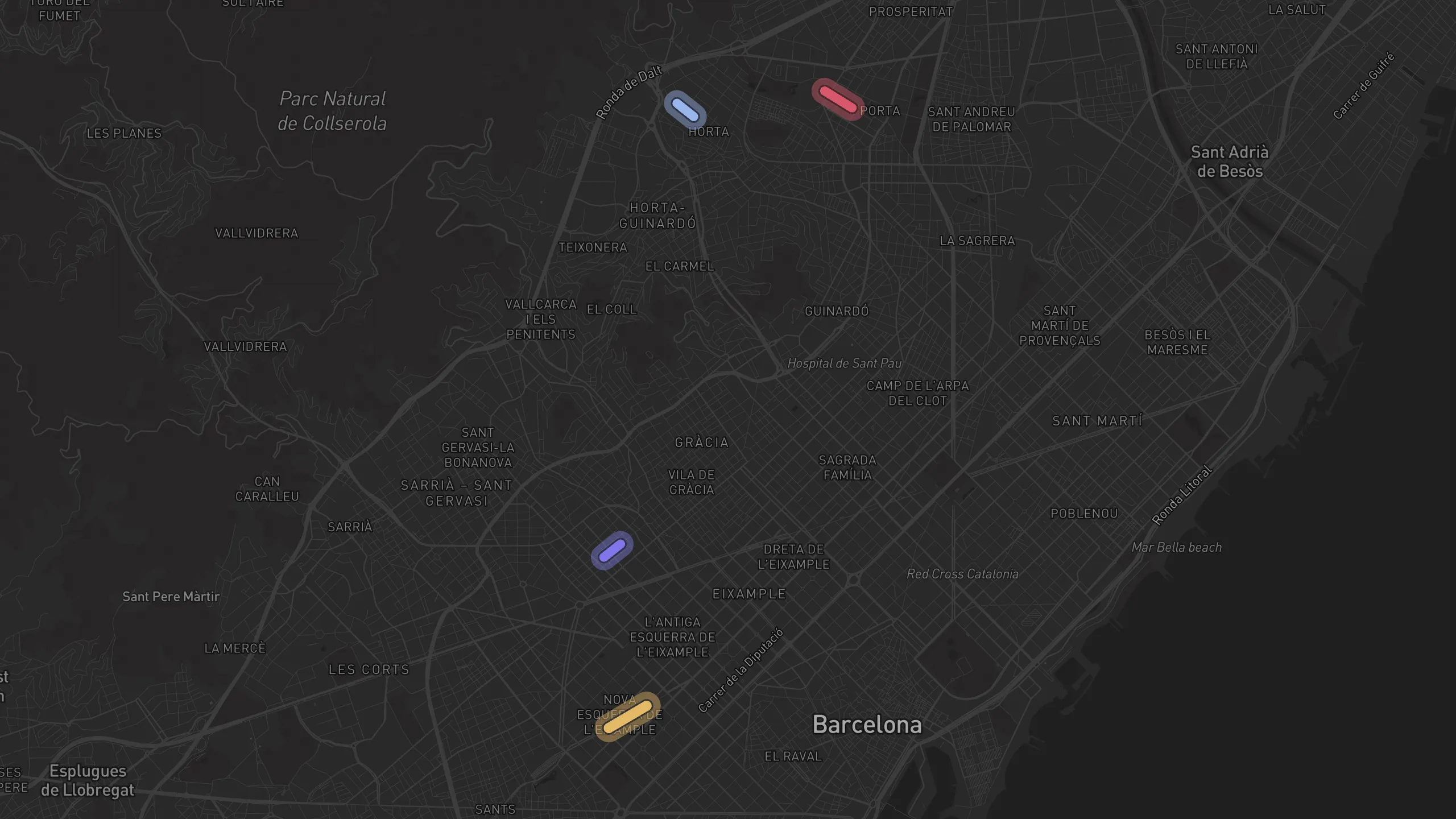 Map of street alignments in Barcelona