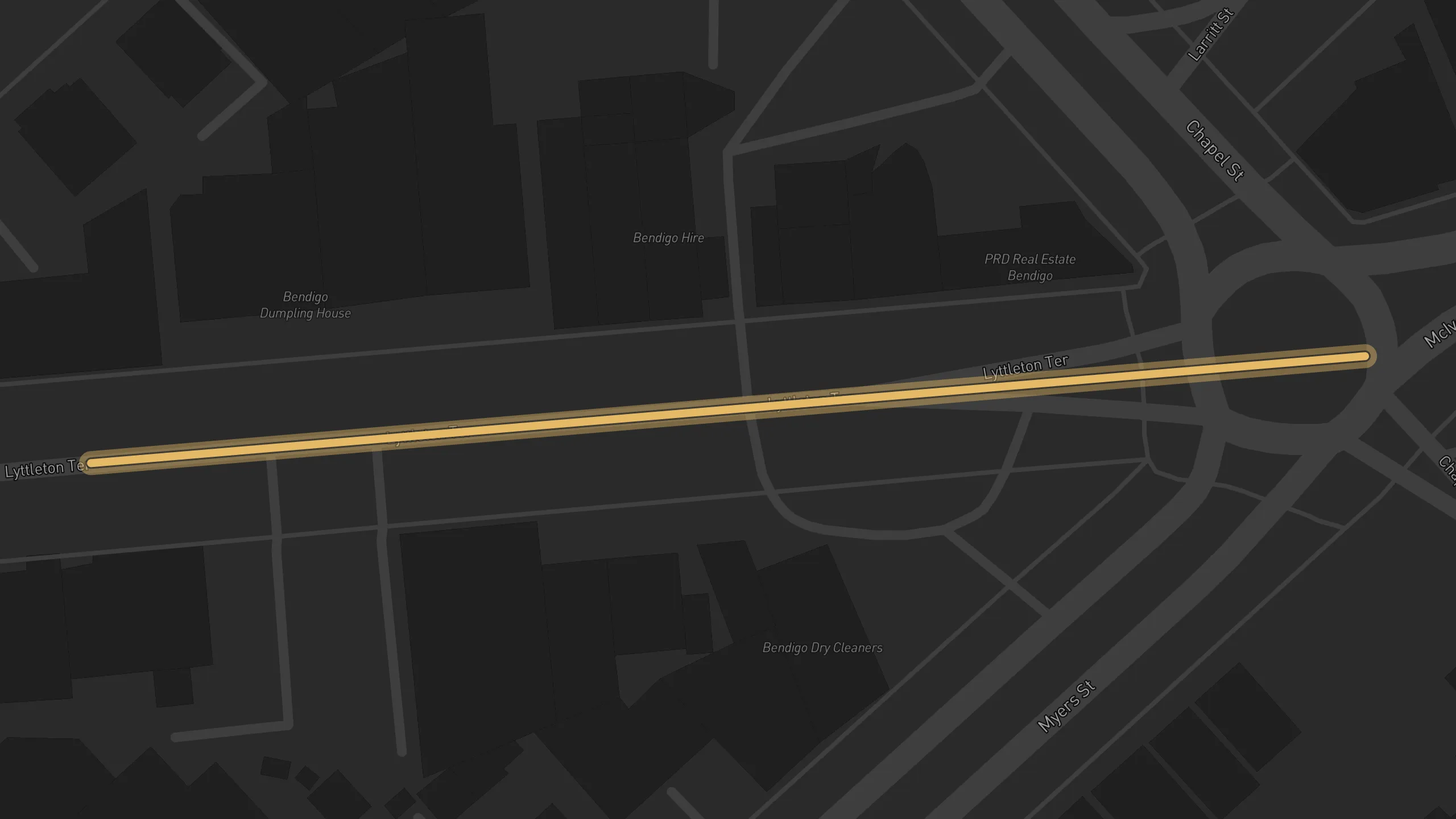 Map of street alignments in Bendigo