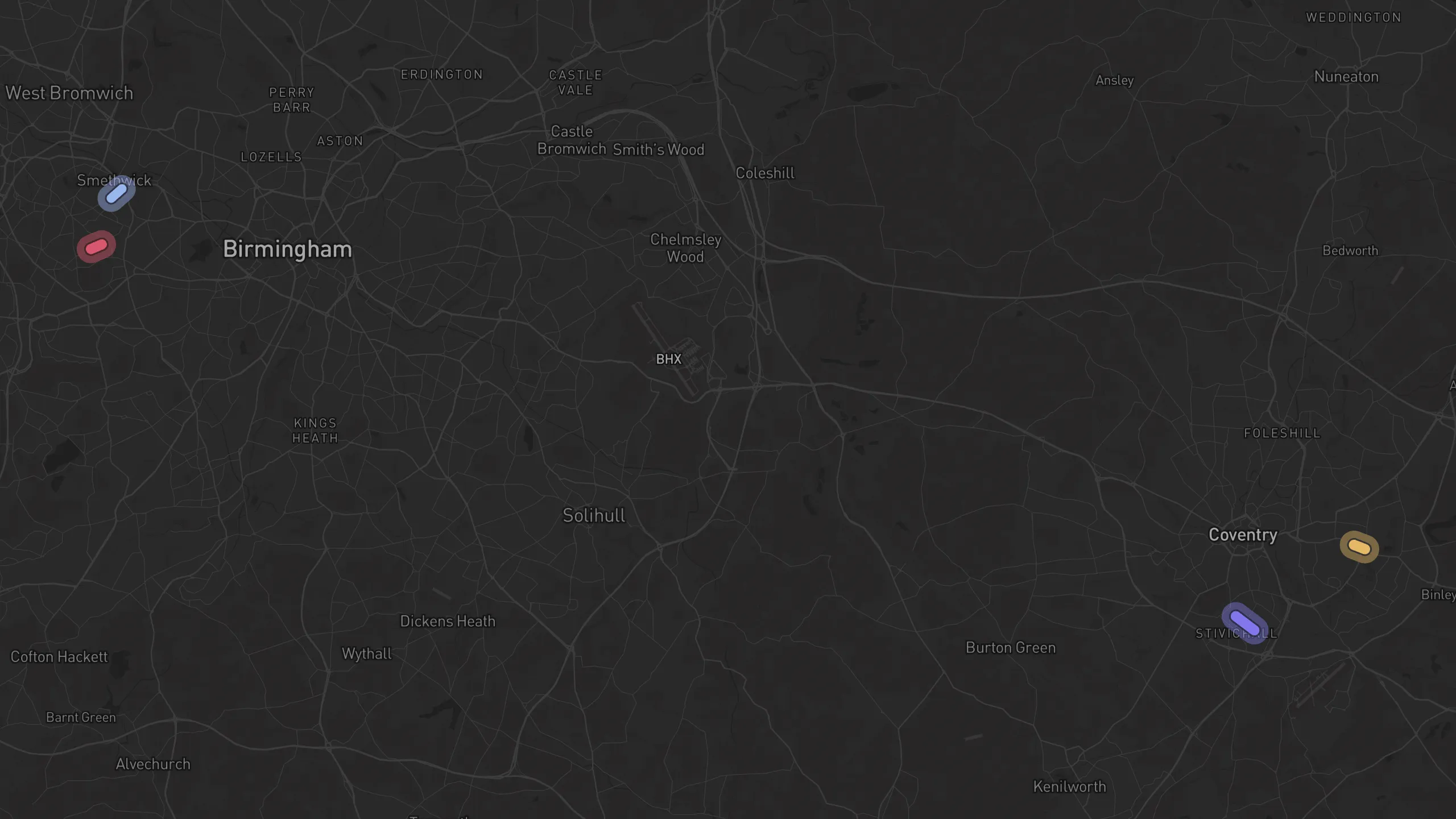 Map of street alignments in Birmingham