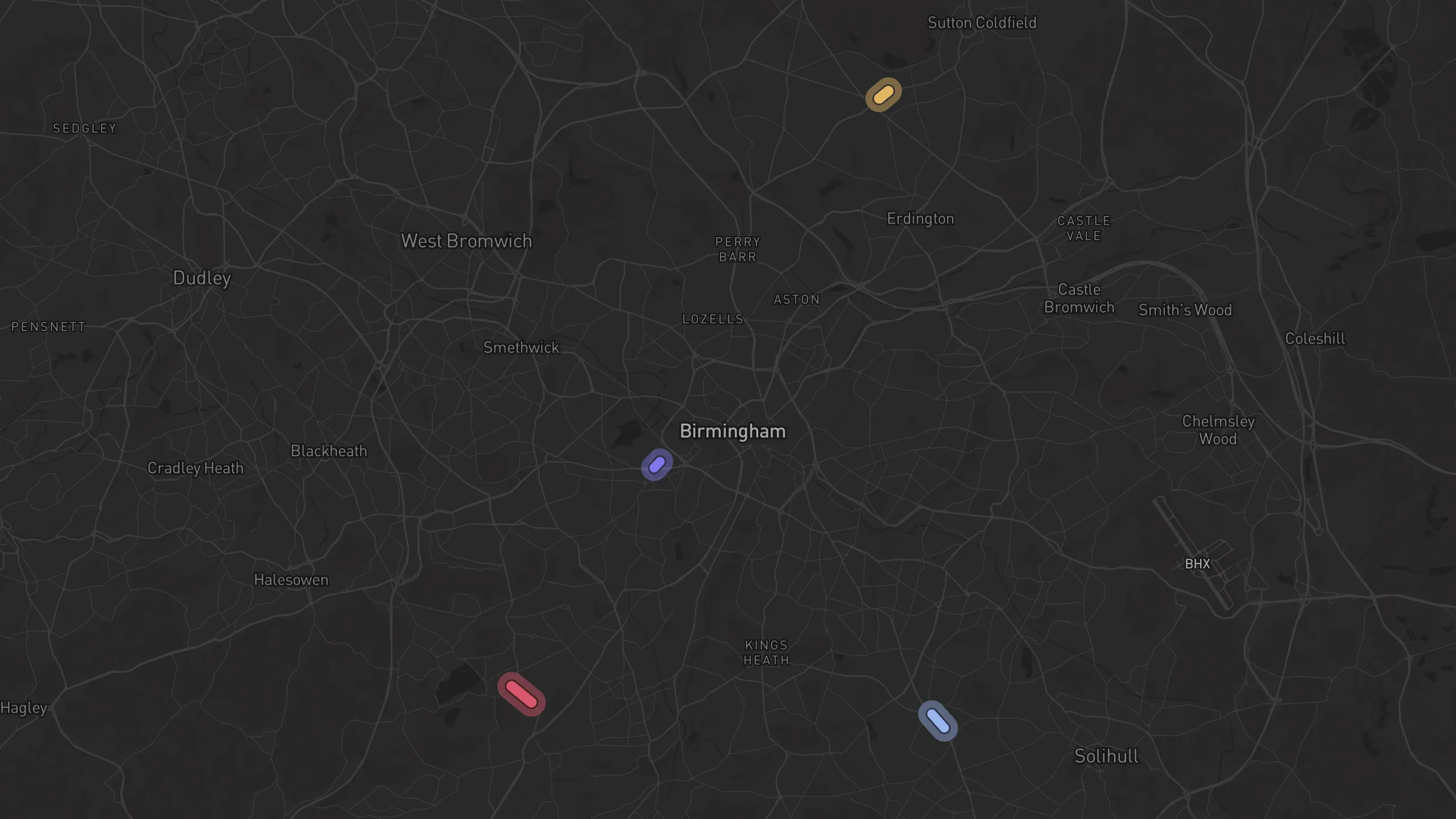 Map of street alignments in Birmingham