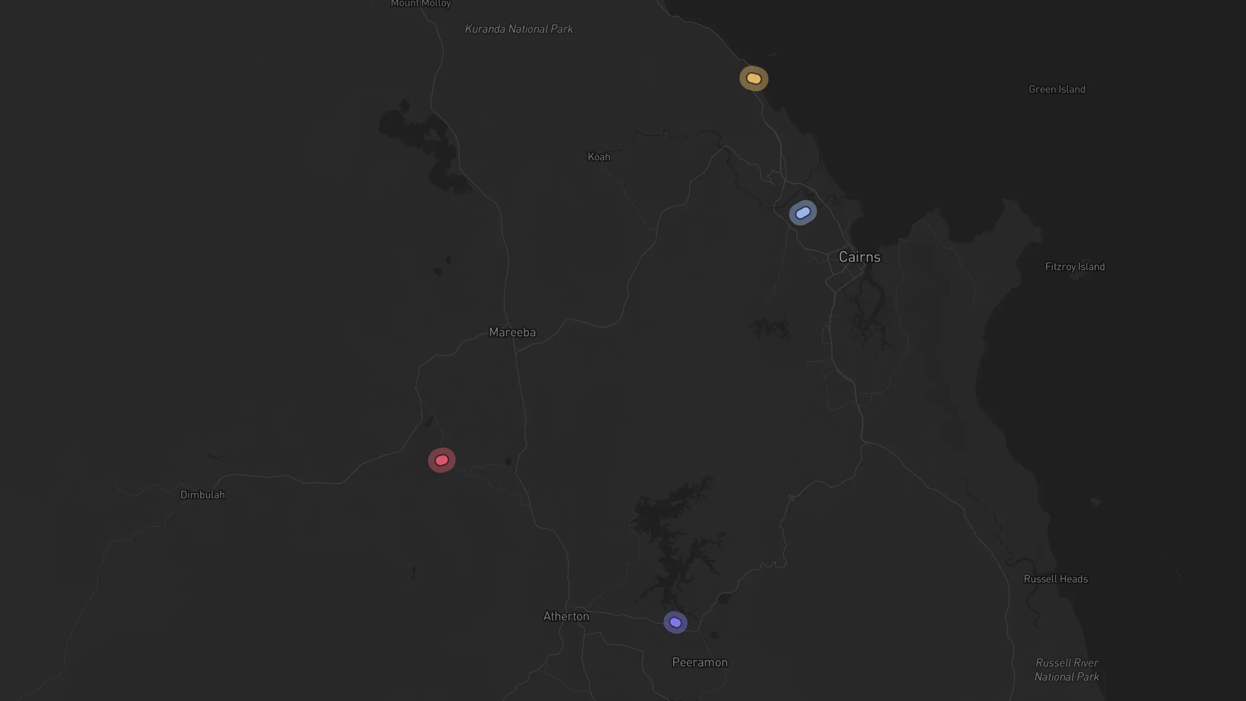 Map of street alignments in Cairns