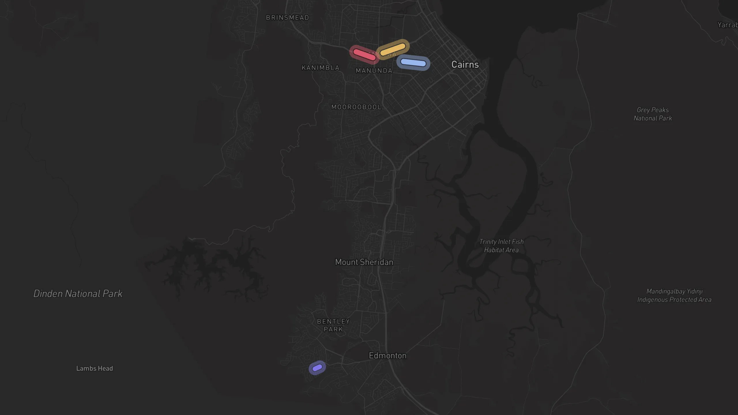 Map of street alignments in Cairns