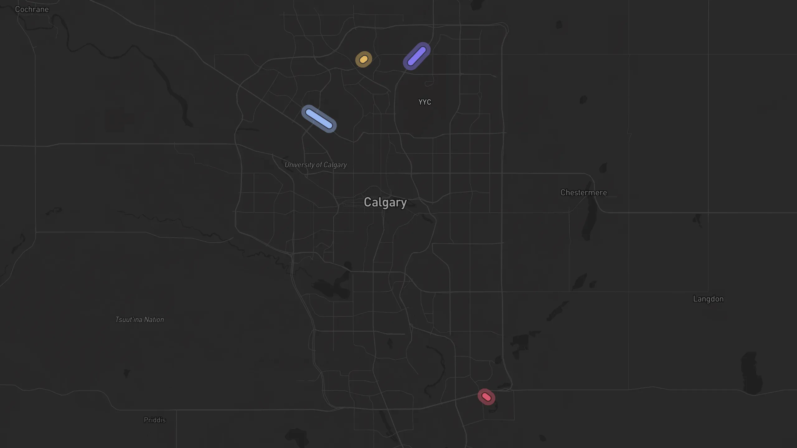 Map of street alignments in Calgary