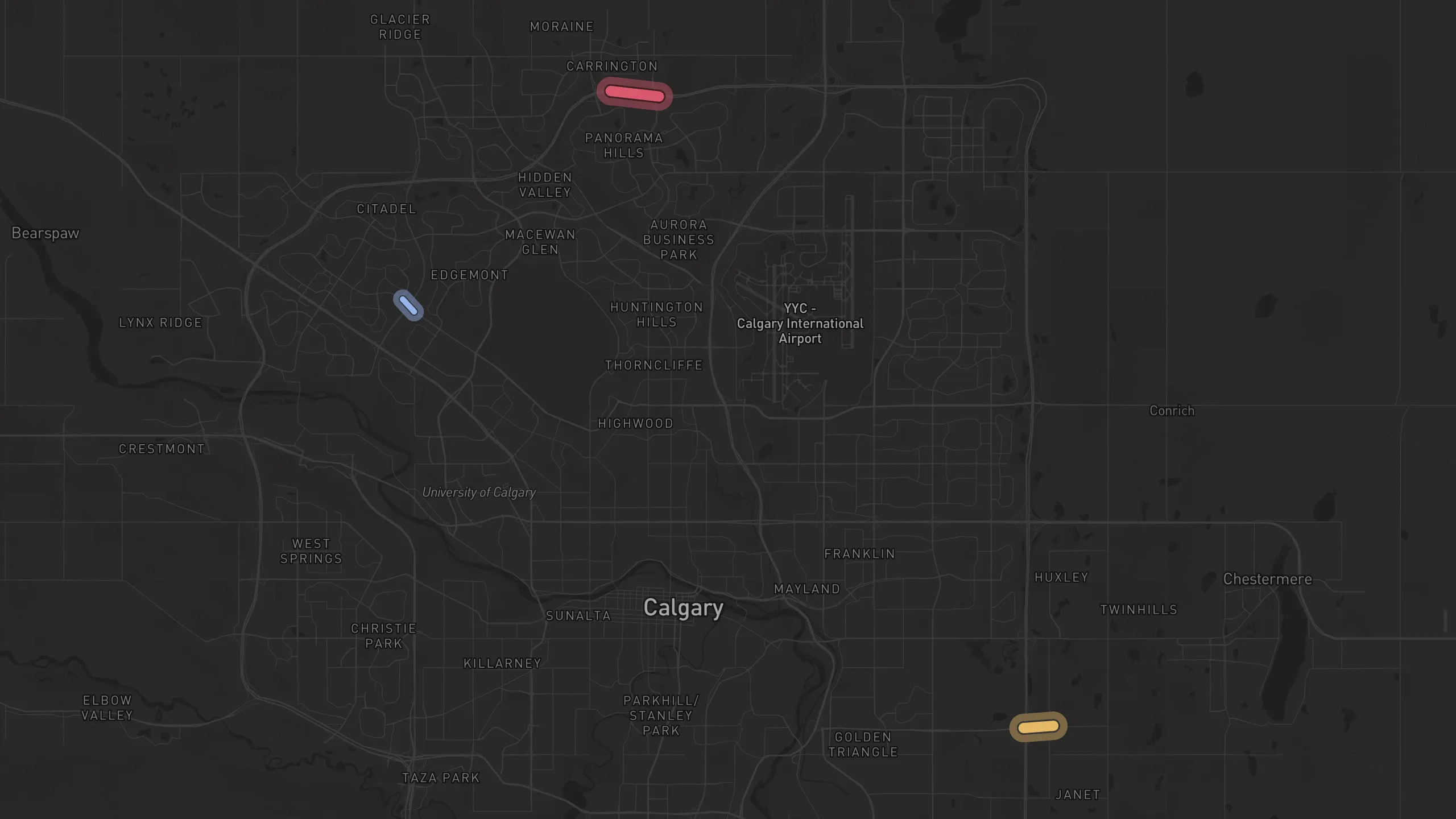 Map of street alignments in Calgary