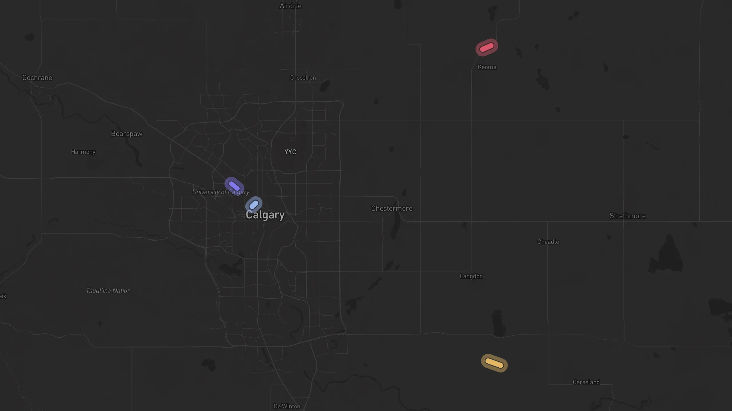 Map of street alignments in Calgary