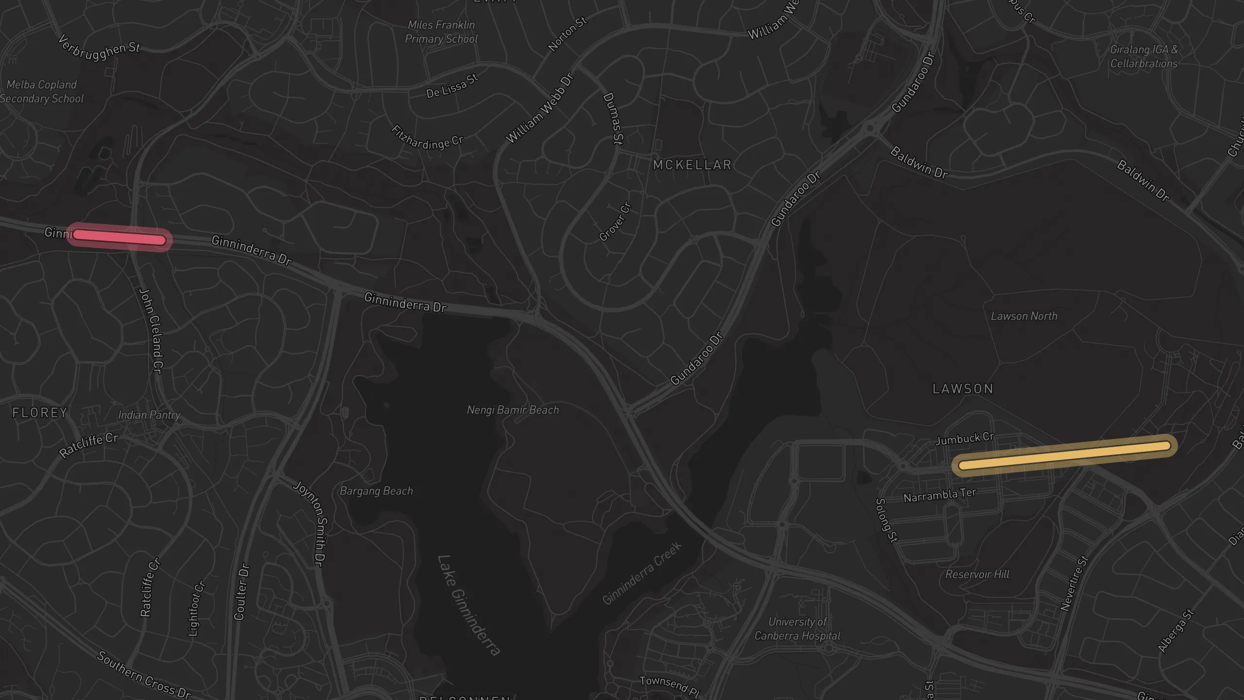 Map of street alignments in Canberra