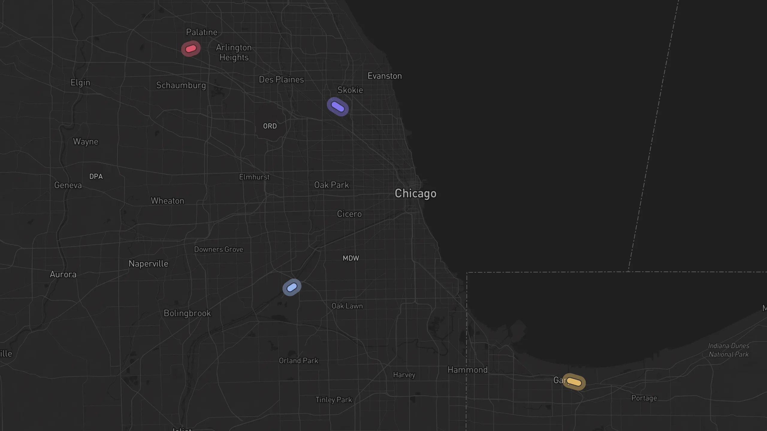 Map of street alignments in Chicago