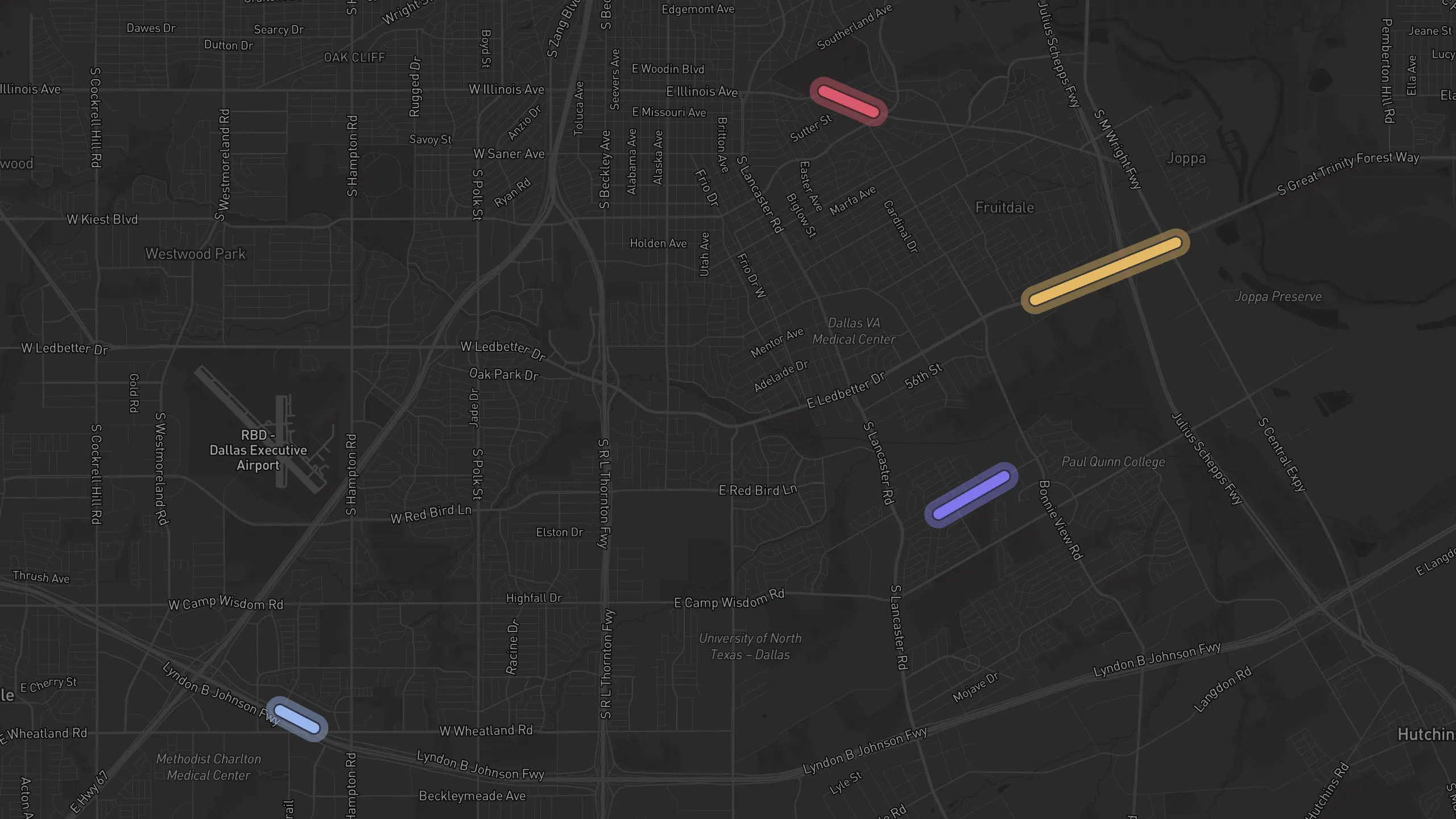 Map of street alignments in Dallas