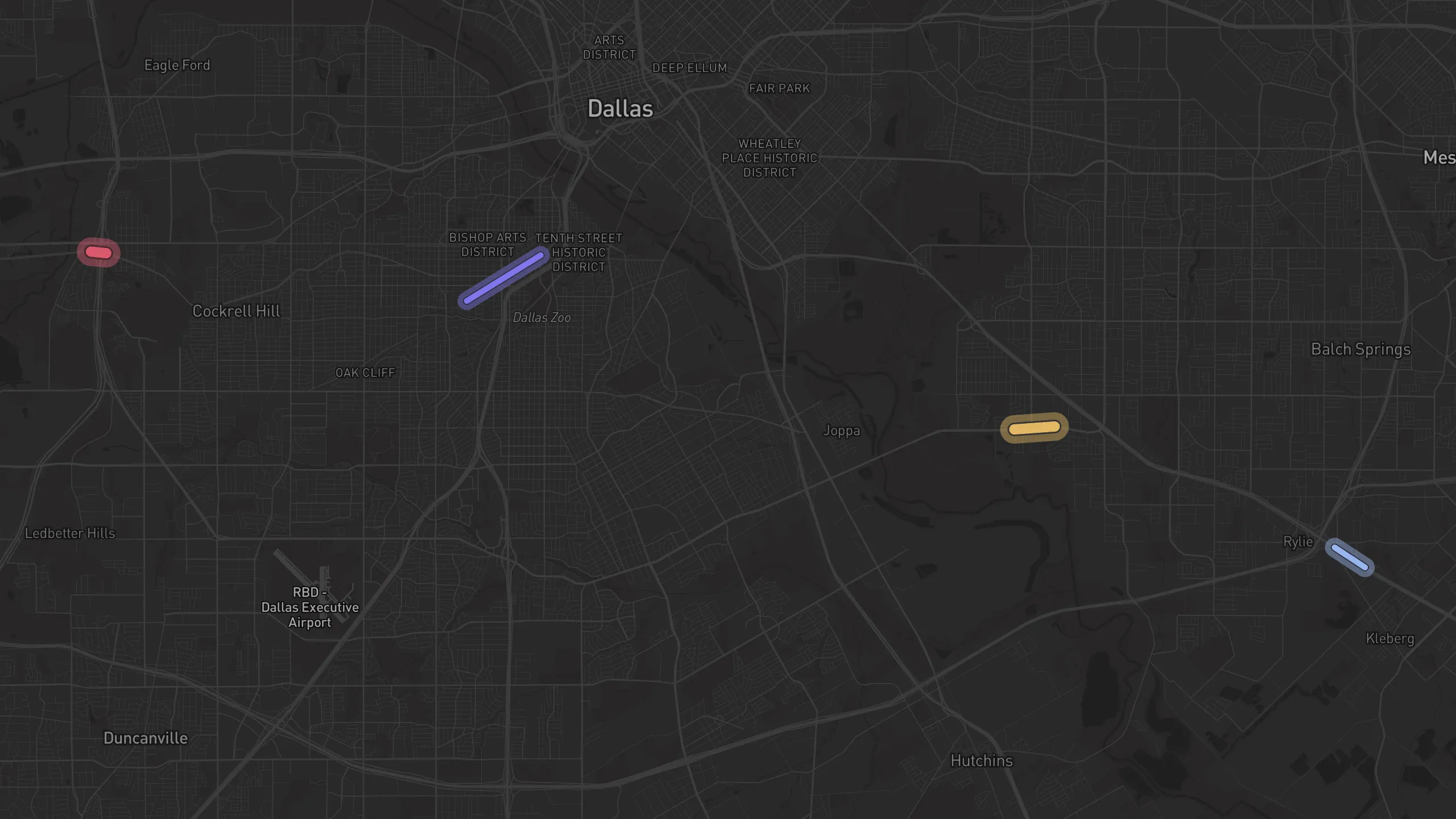 Map of street alignments in Dallas