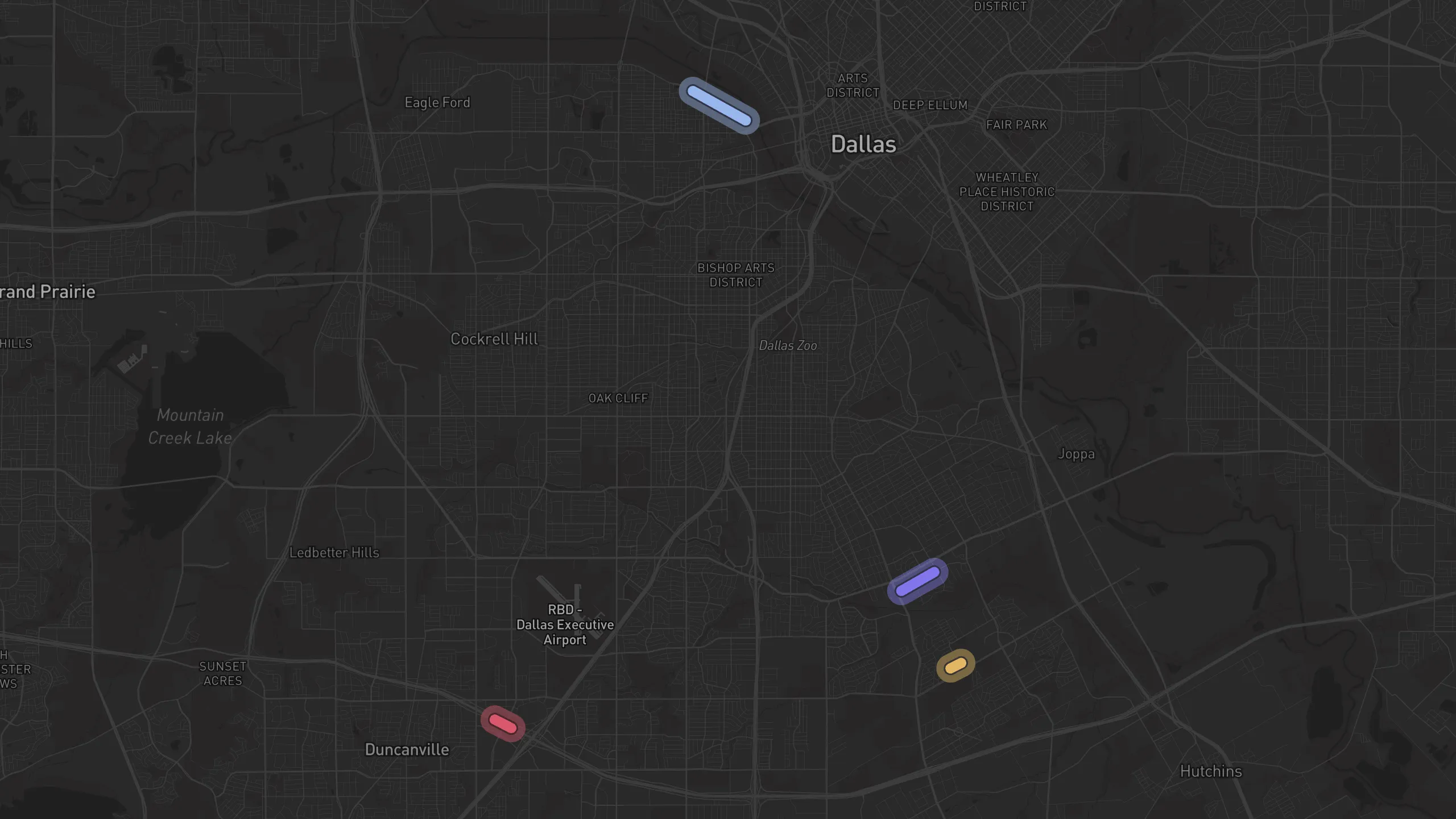 Map of street alignments in Dallas