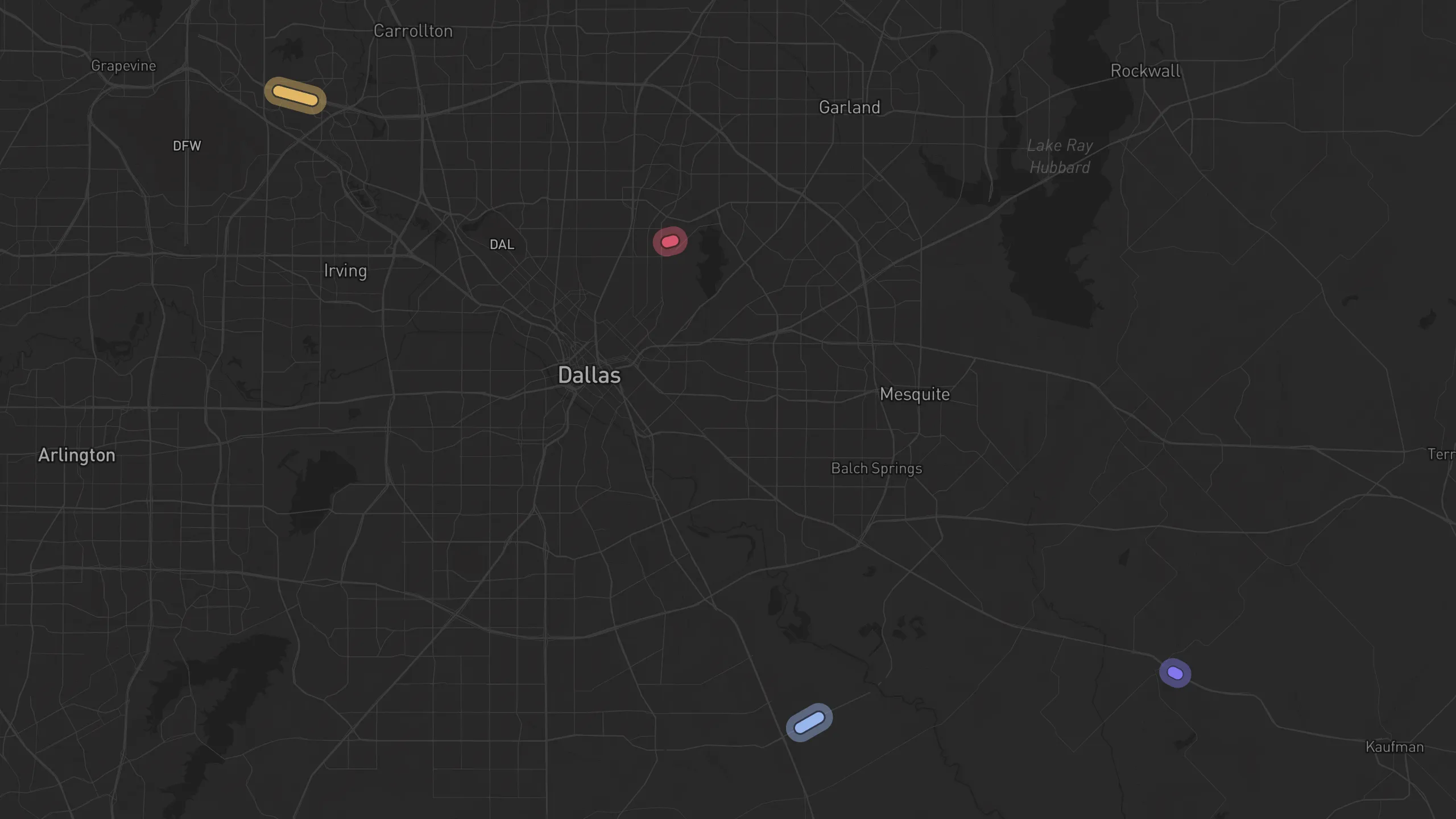 Map of street alignments in Dallas