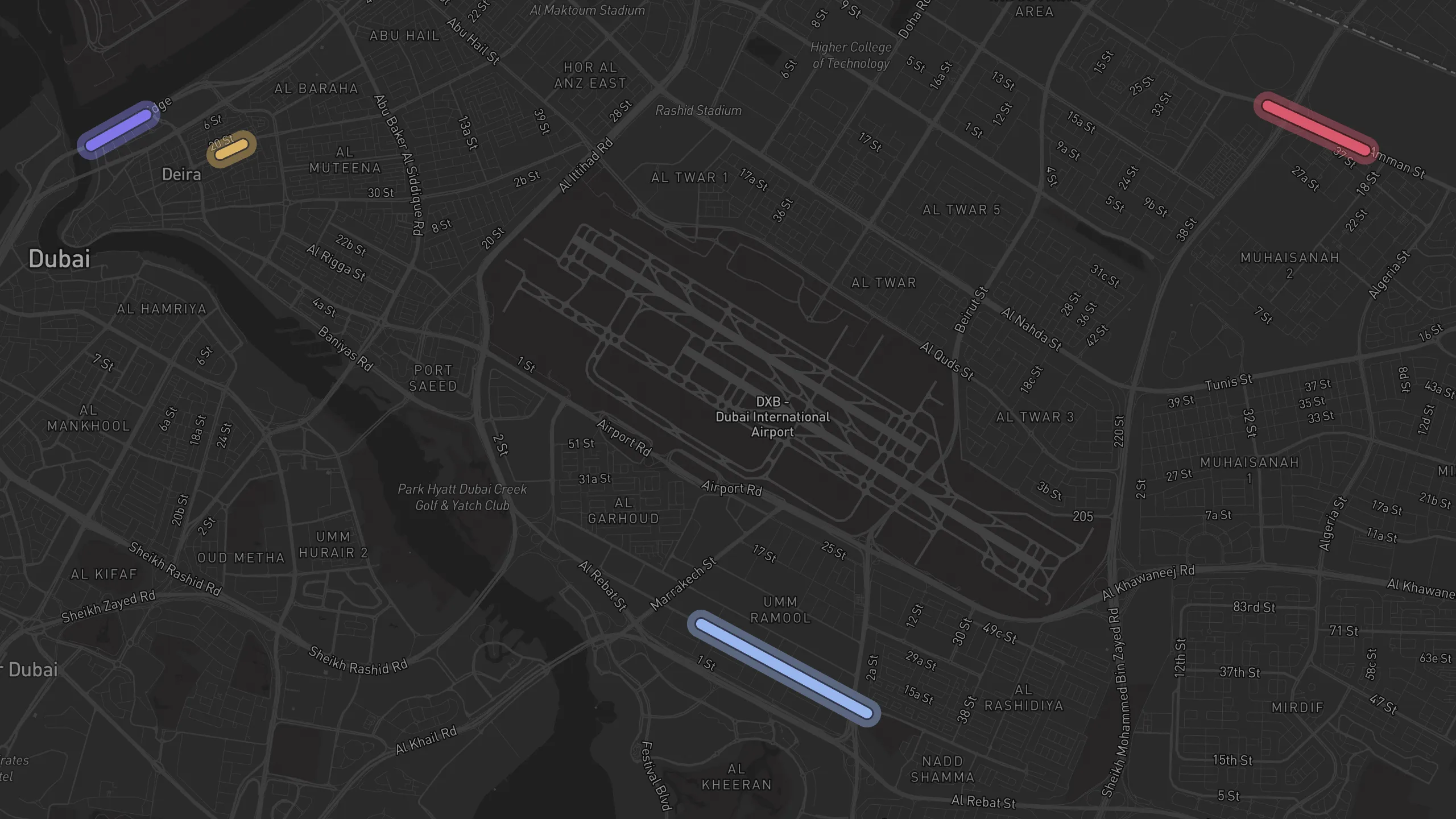 Map of street alignments in Dubai