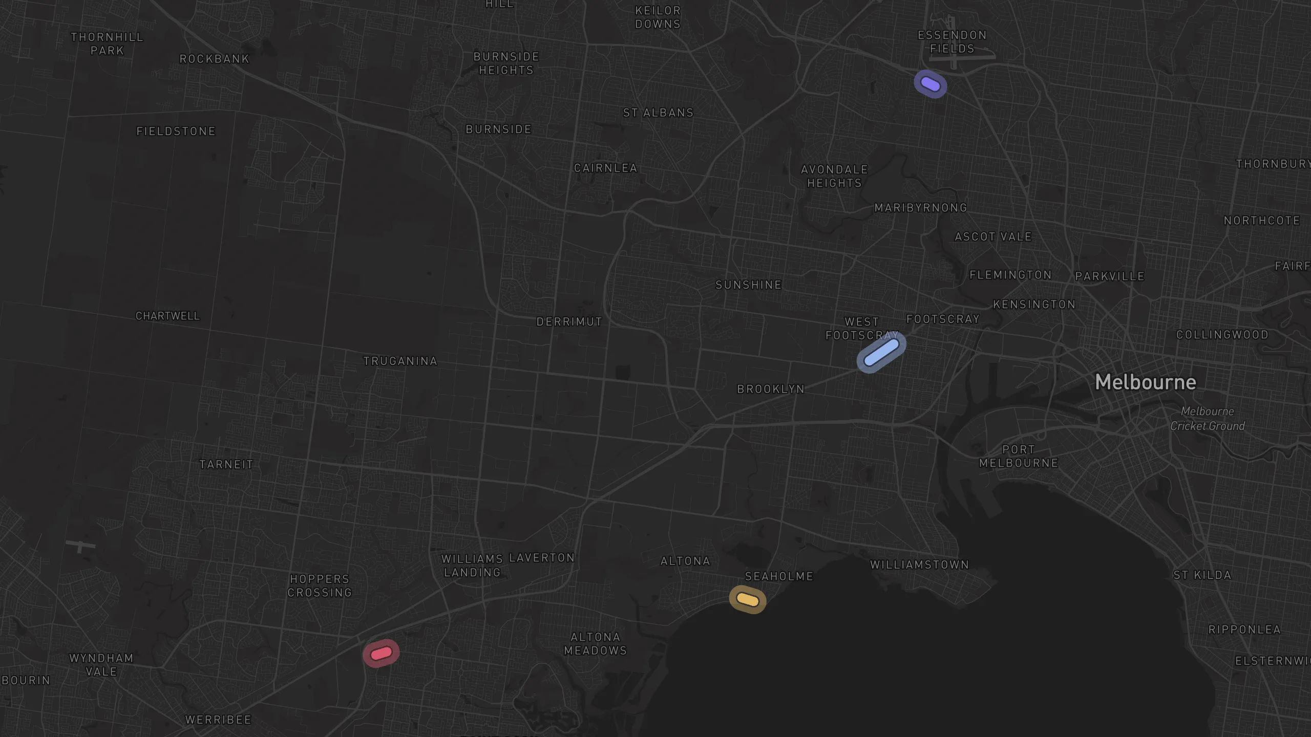 Map of street alignments in Geelong