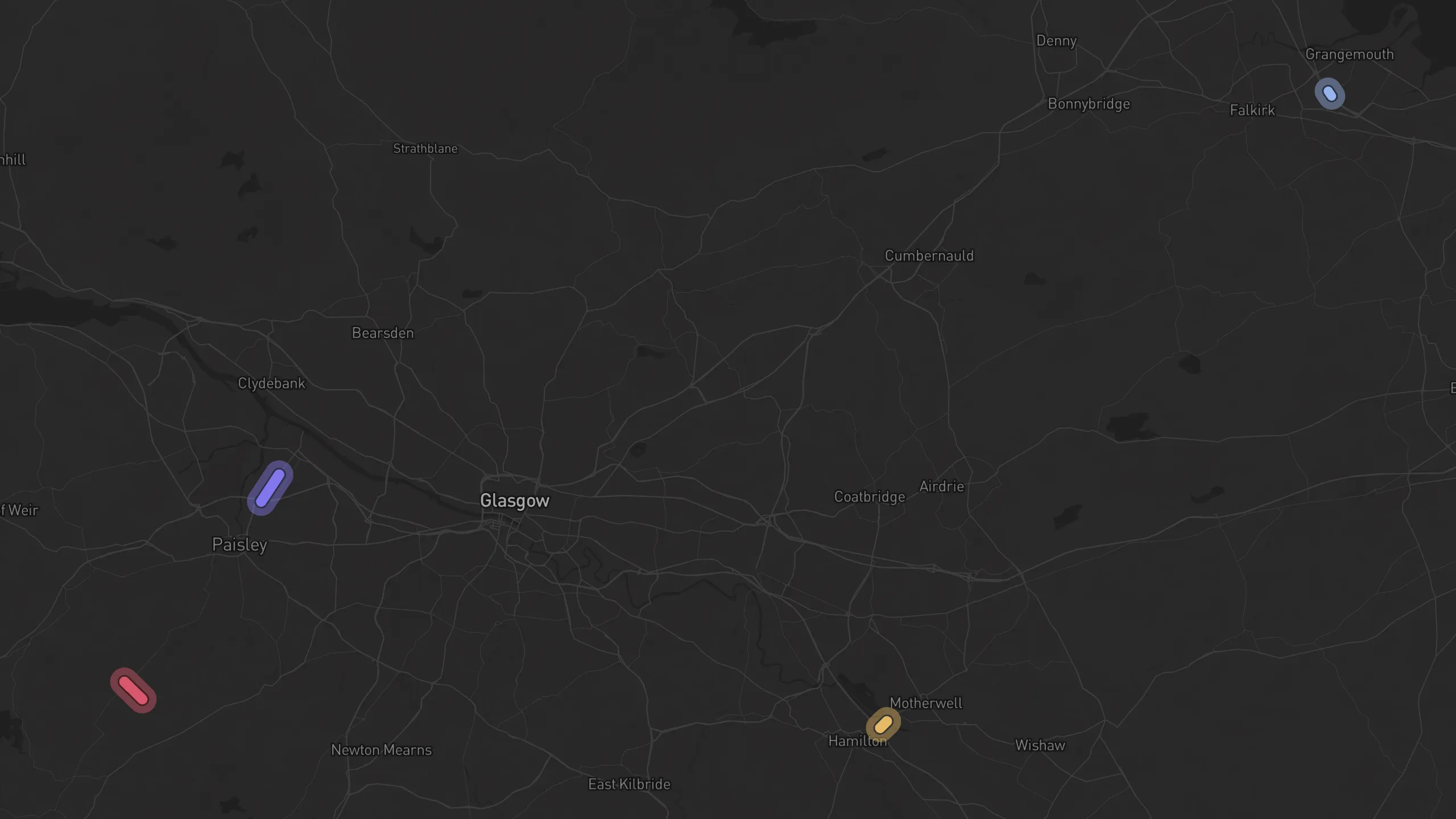 Map of street alignments in Glasgow