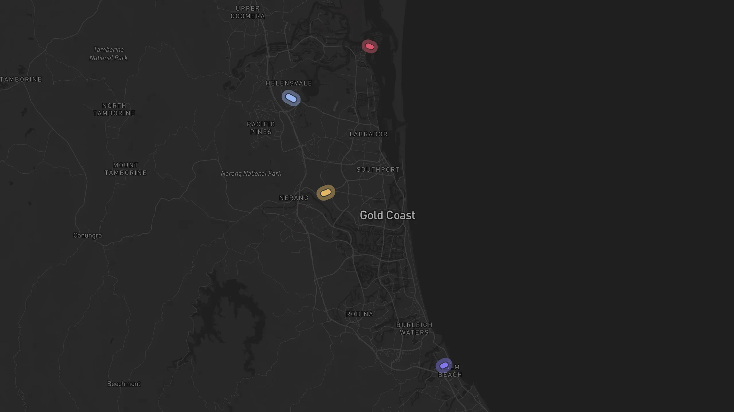 Map of street alignments in Gold Coast