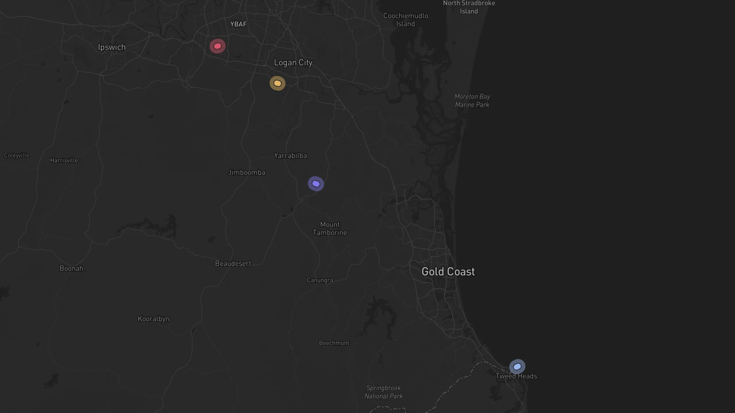Map of street alignments in Gold Coast