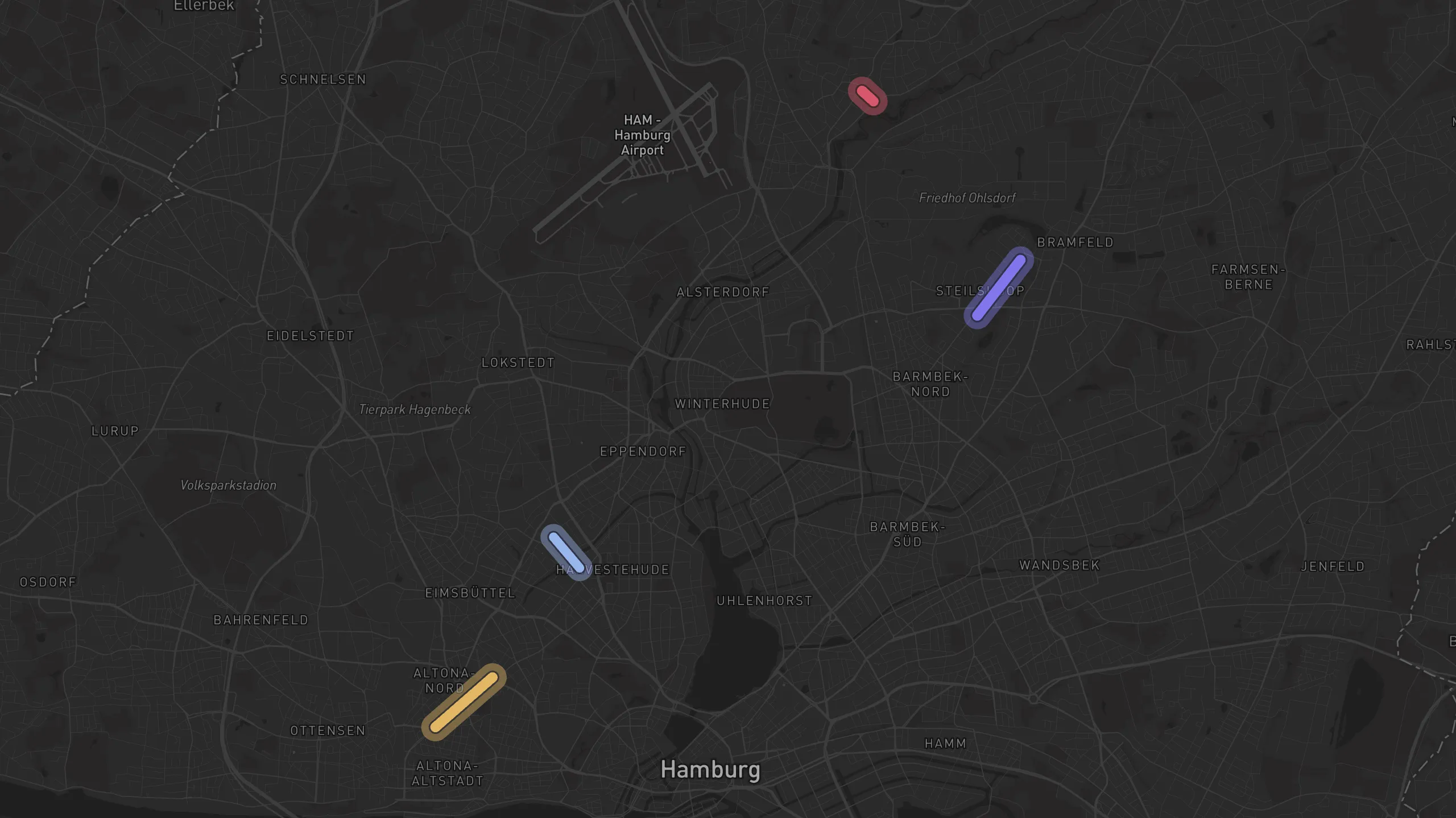 Map of street alignments in Hamburg