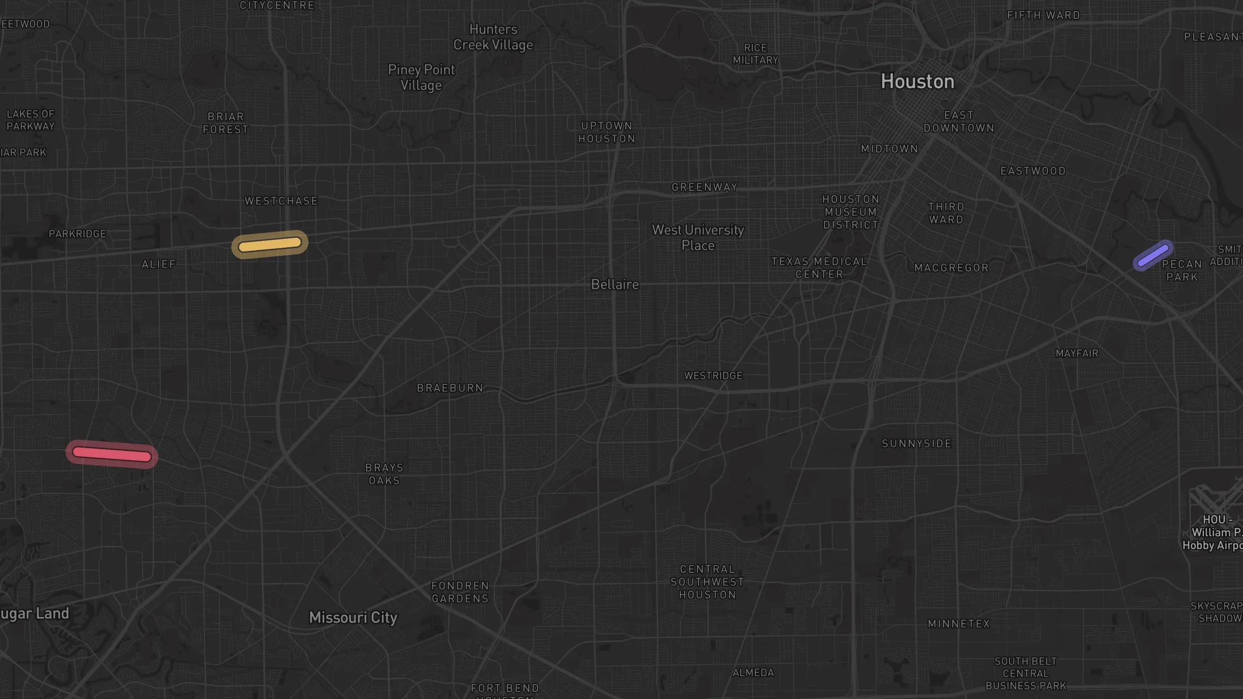 Map of street alignments in Houston