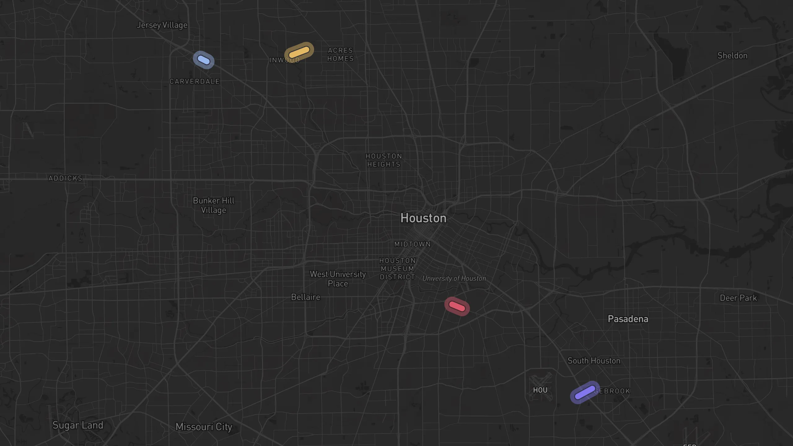 Map of street alignments in Houston
