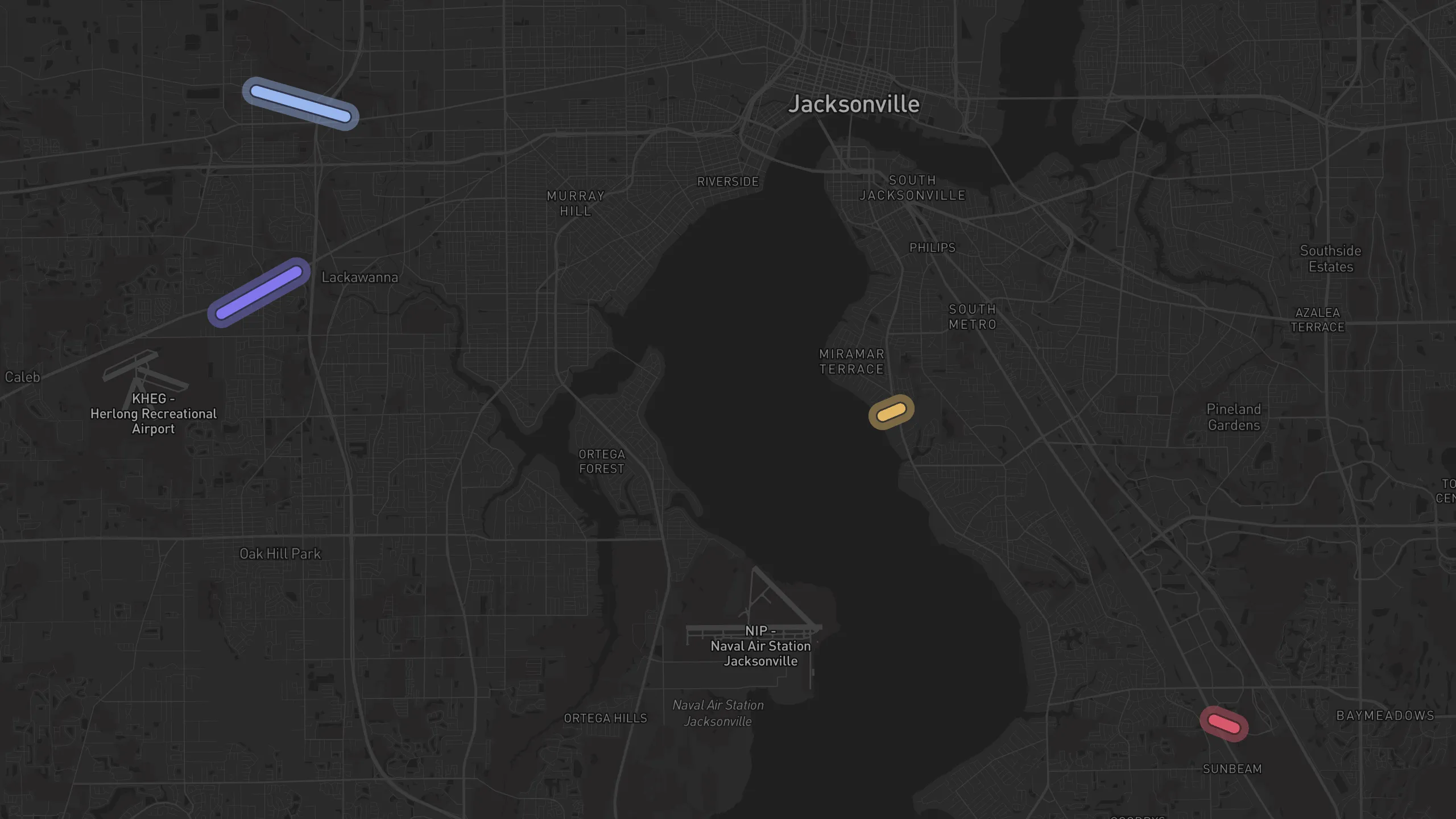 Map of street alignments in Jacksonville