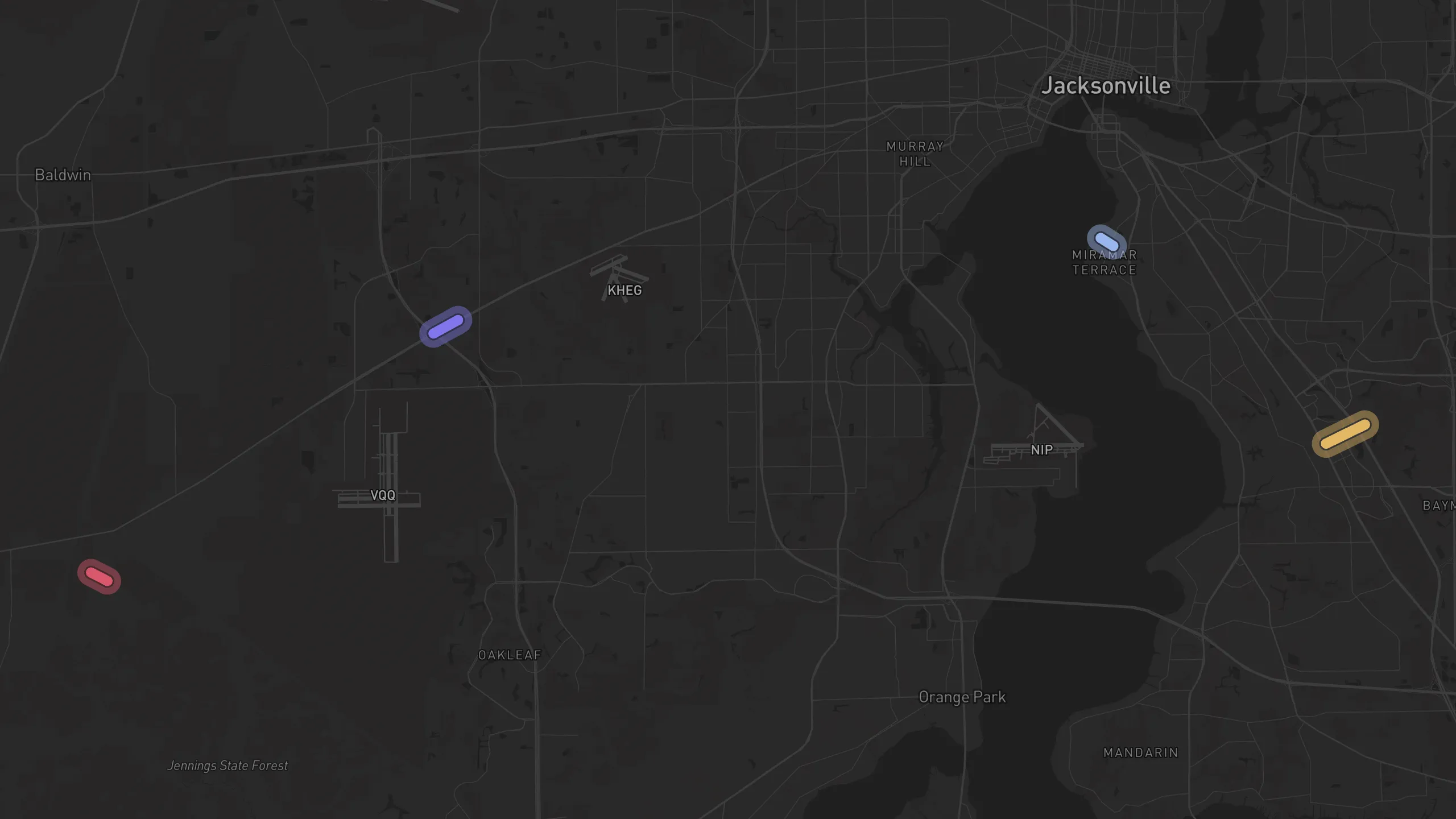 Map of street alignments in Jacksonville