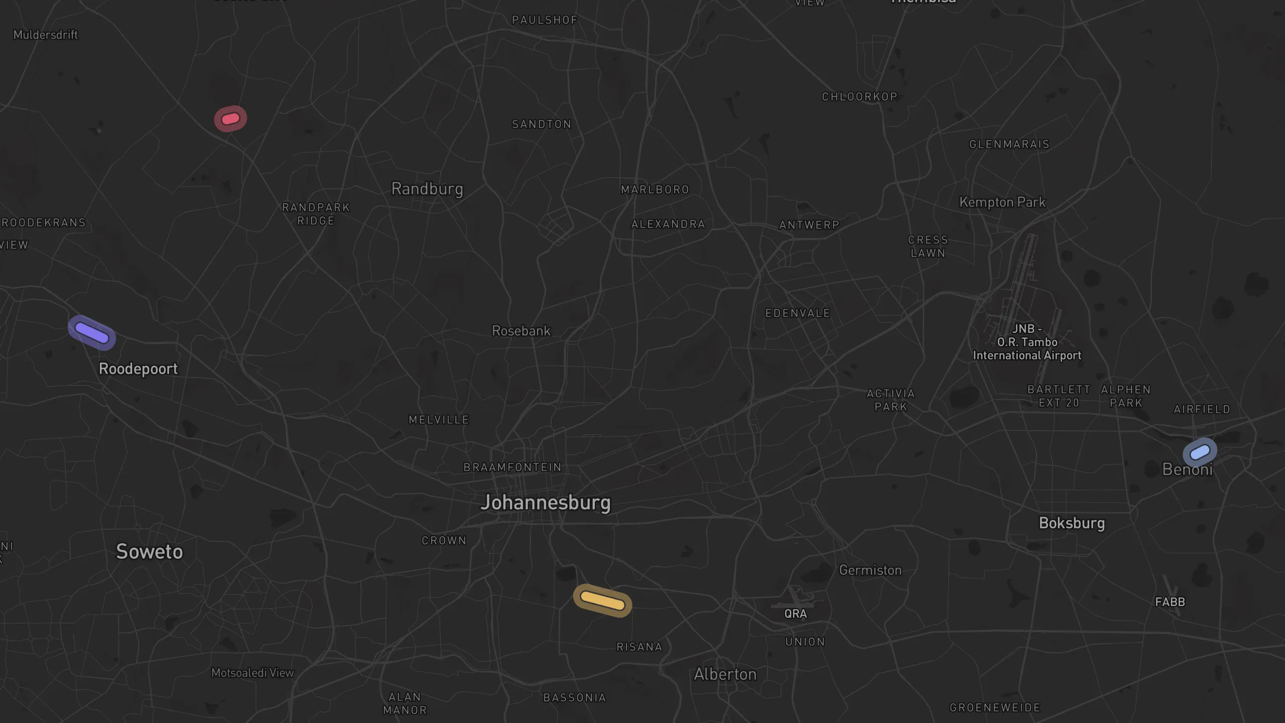 Map of street alignments in Johannesburg