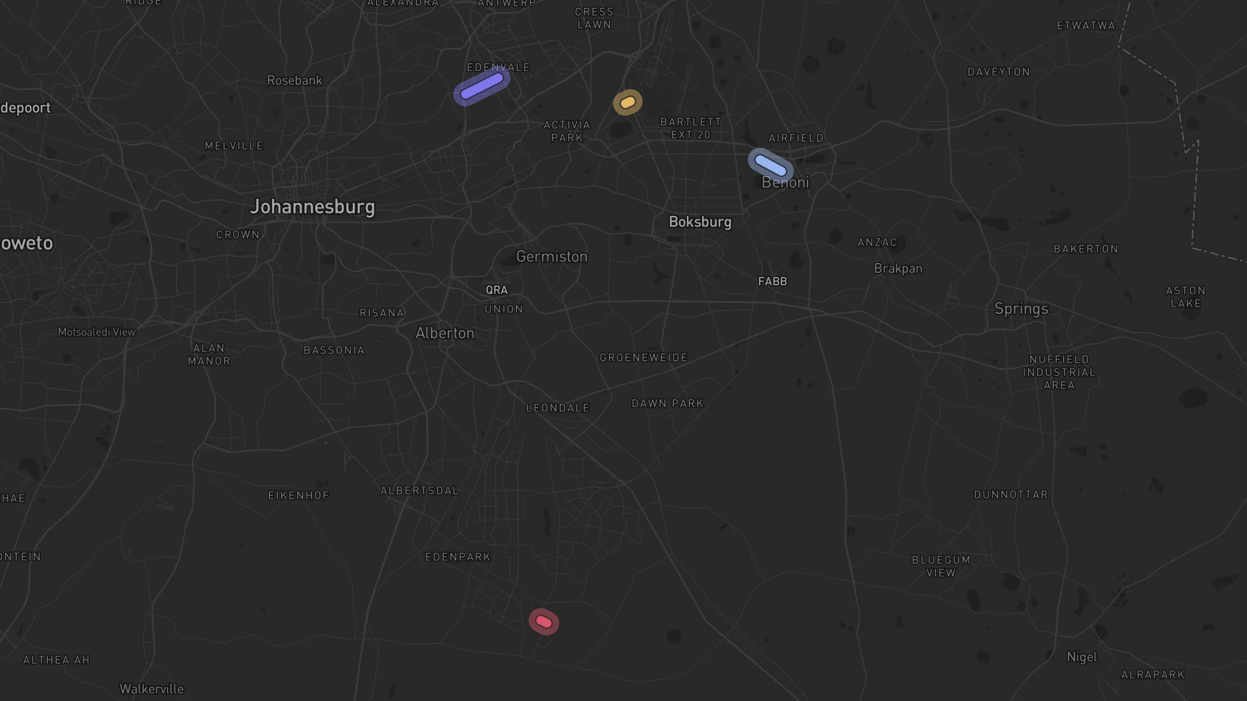 Map of street alignments in Johannesburg