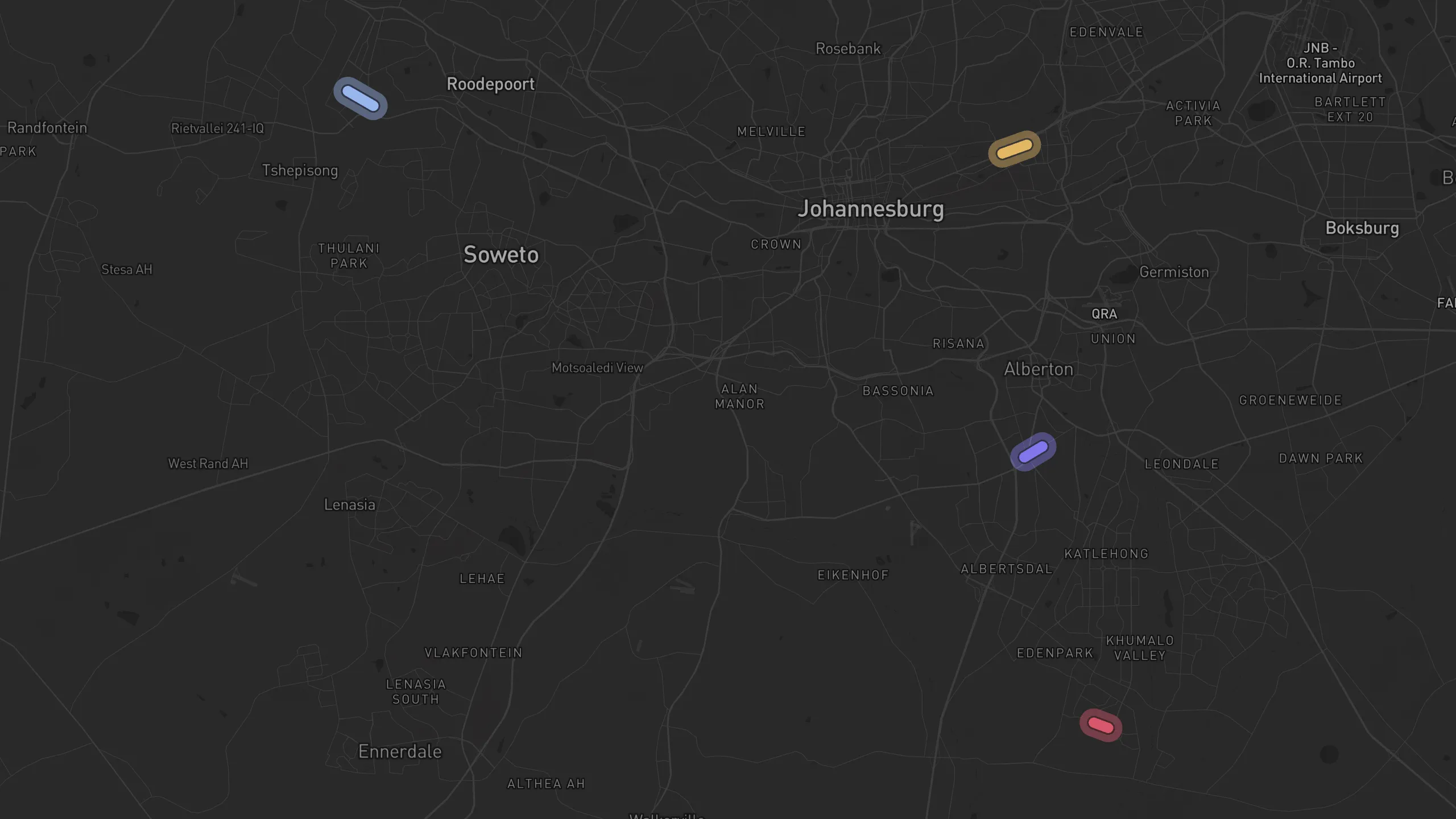Map of street alignments in Johannesburg