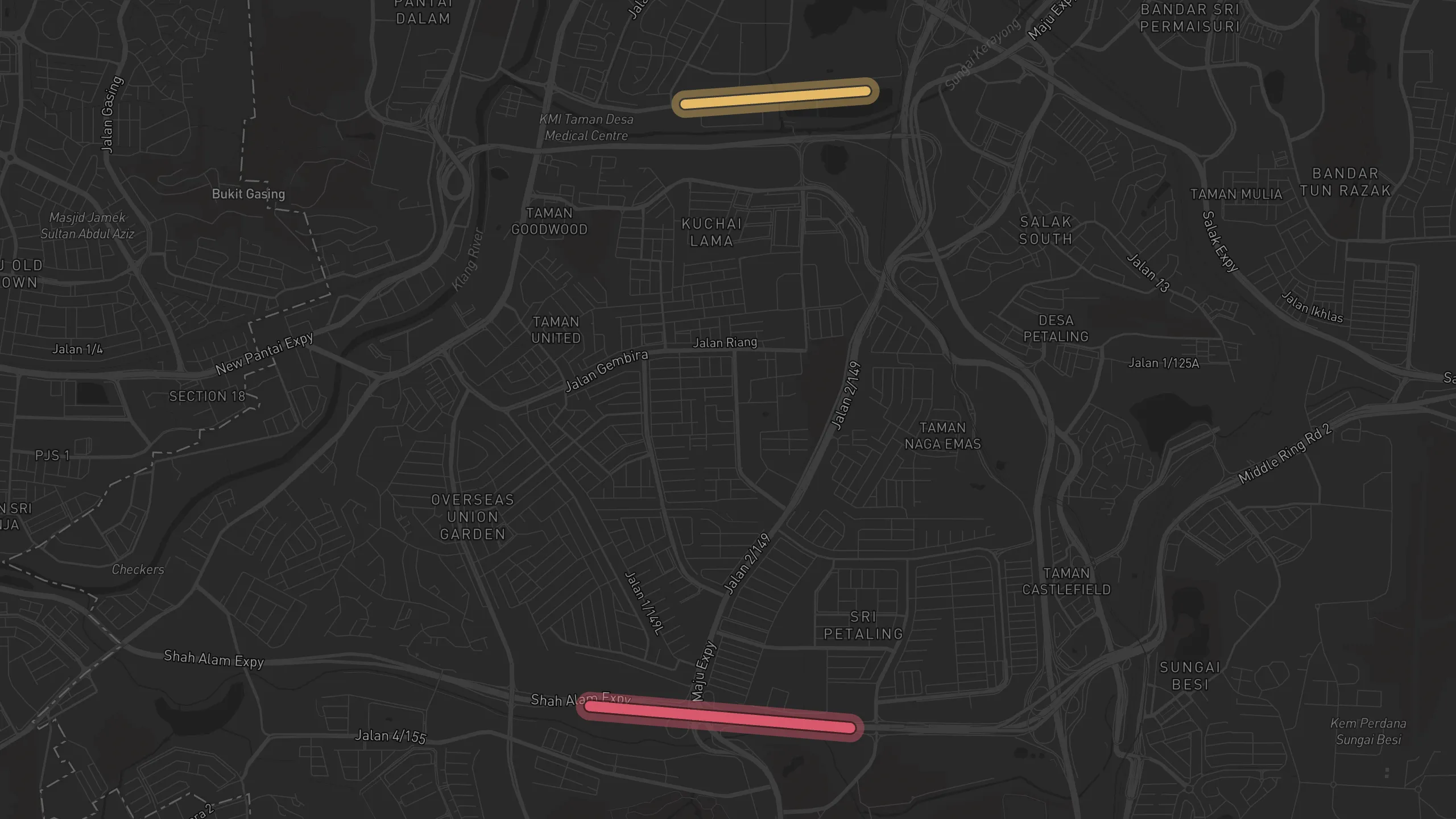 Map of street alignments in Kuala Lumpur