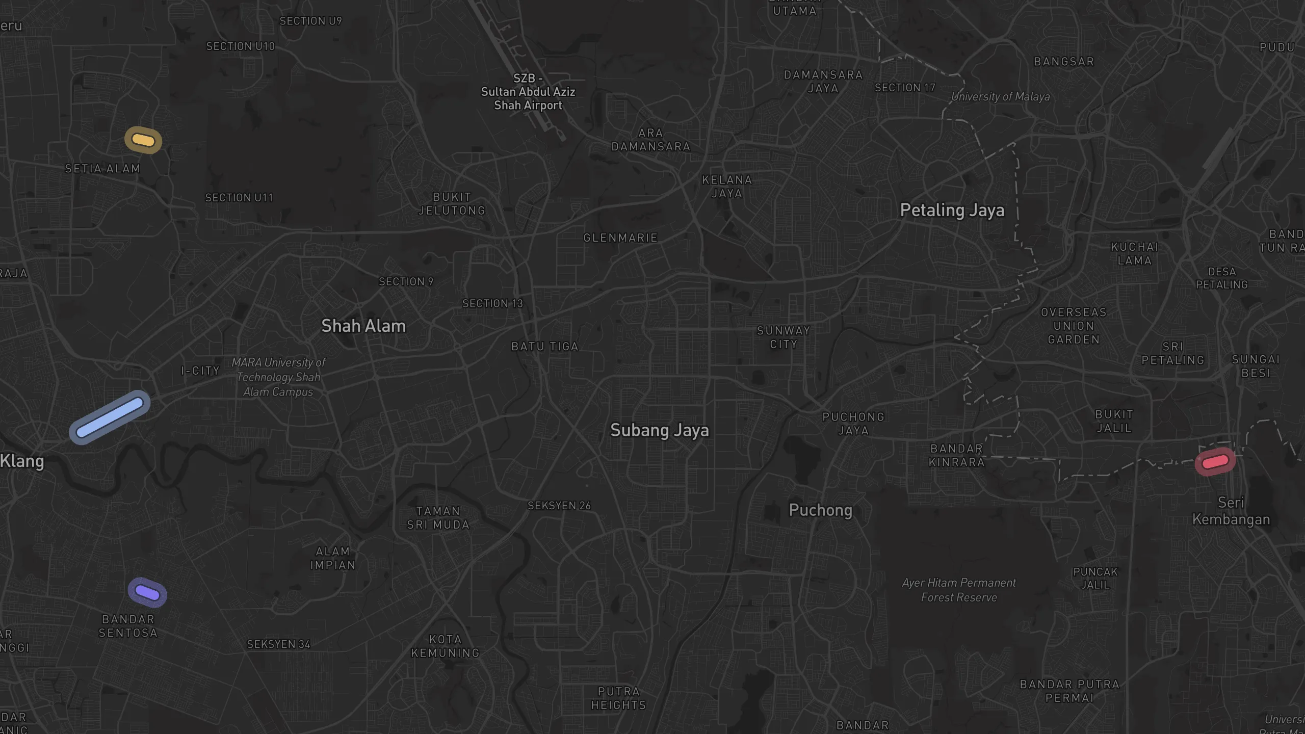 Map of street alignments in Kuala Lumpur