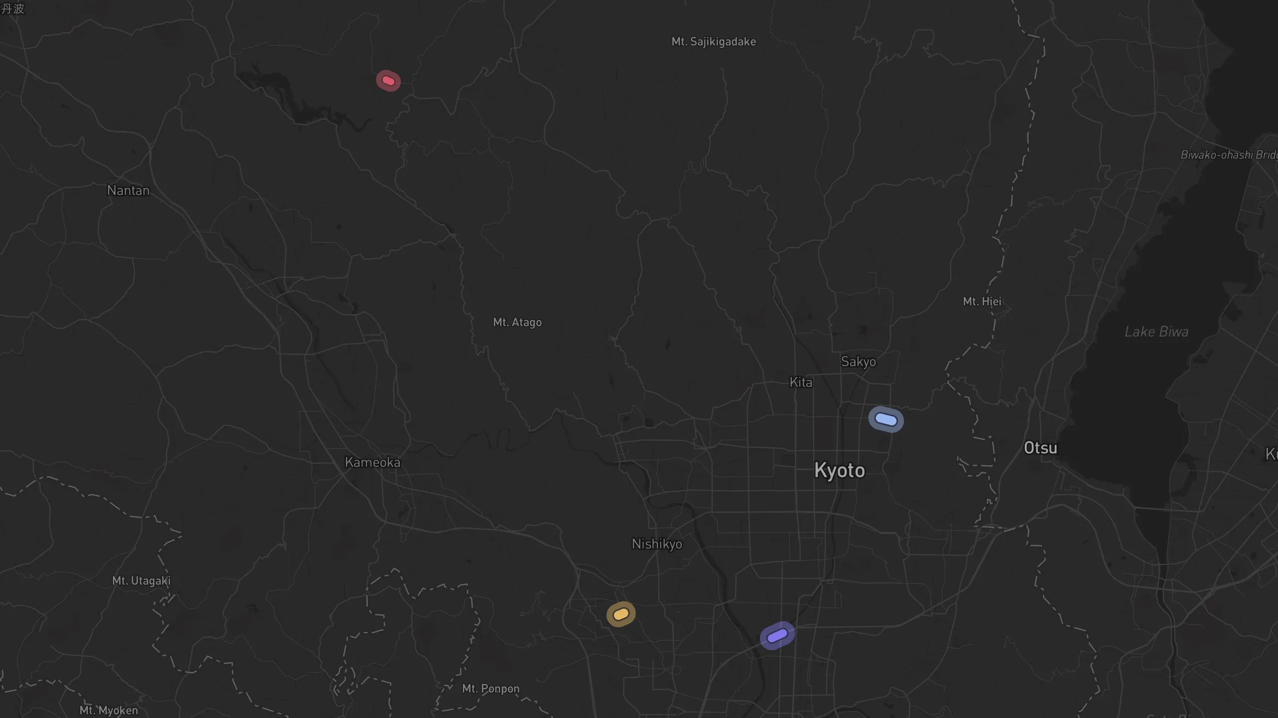 Map of street alignments in Kyoto