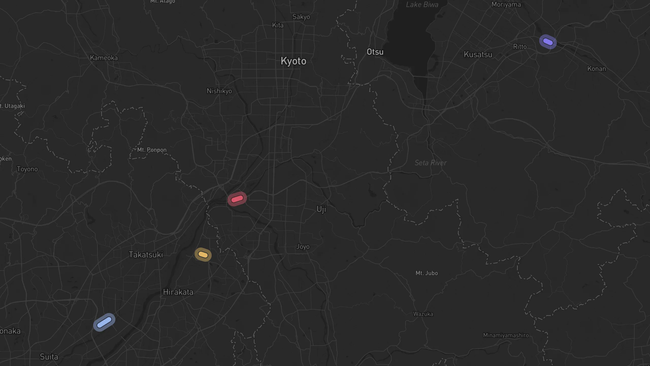 Map of street alignments in Kyoto