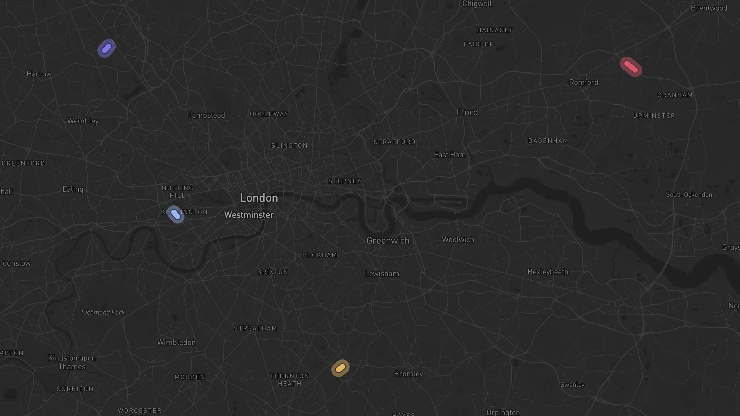 Map of street alignments in London
