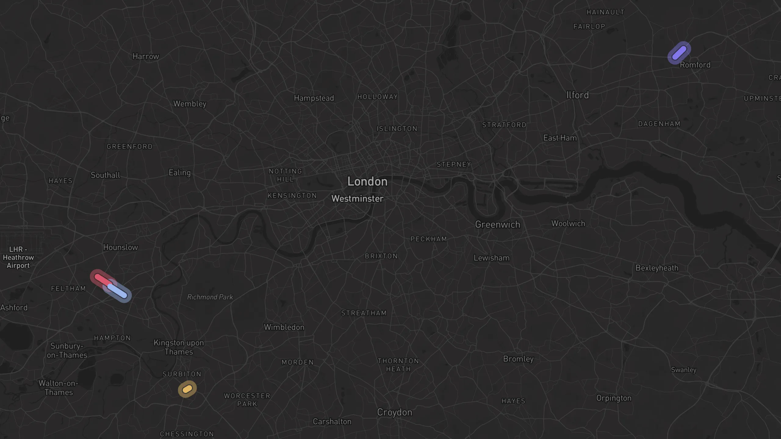 Map of street alignments in London