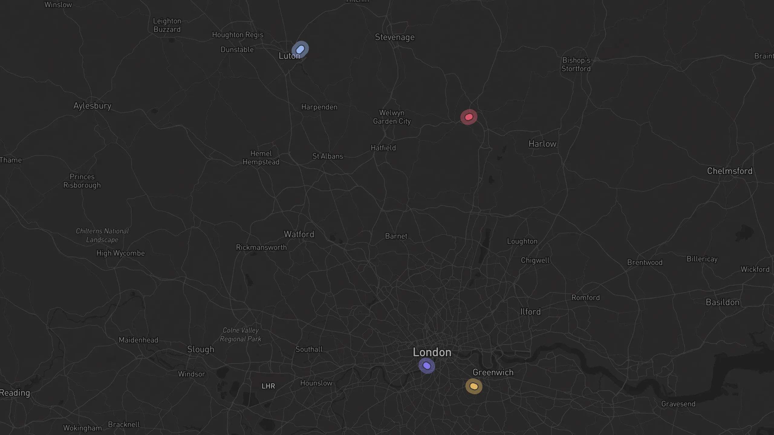 Map of street alignments in London