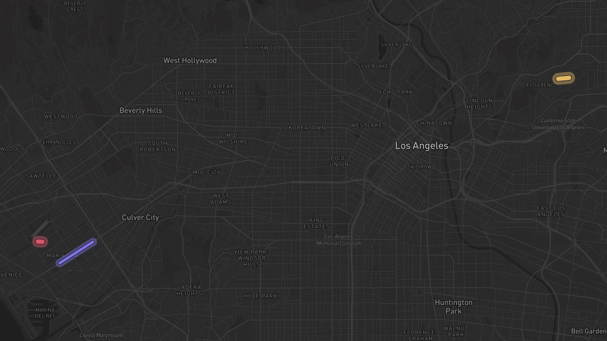 Map of street alignments in Los Angeles