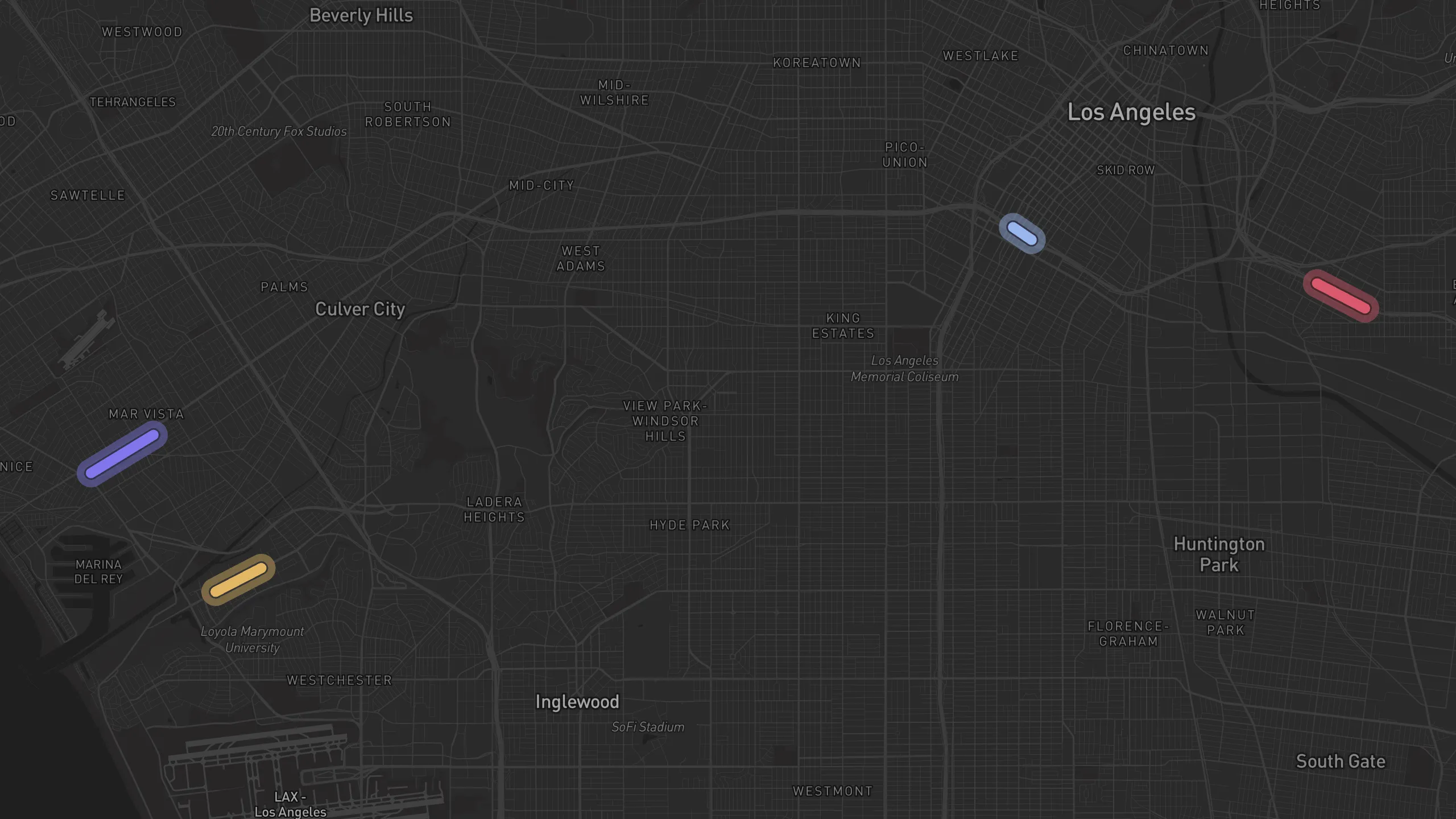 Map of street alignments in Los Angeles