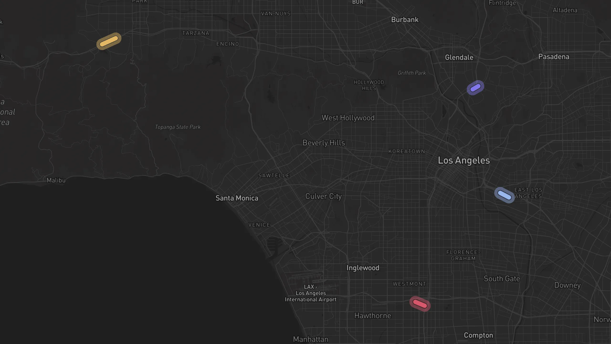 Map of street alignments in Los Angeles
