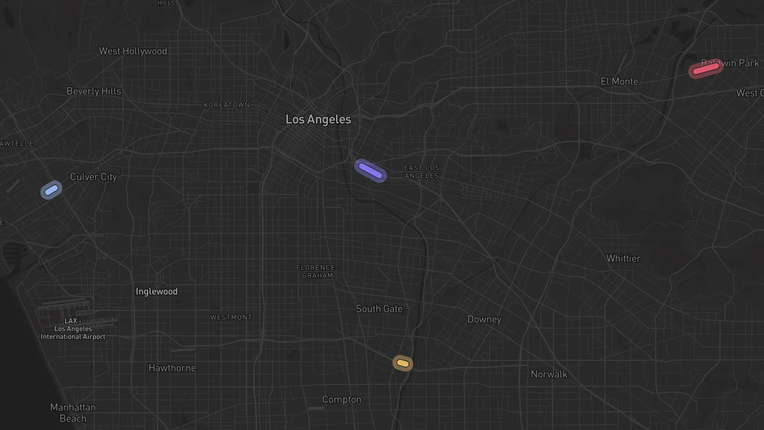 Map of street alignments in Los Angeles