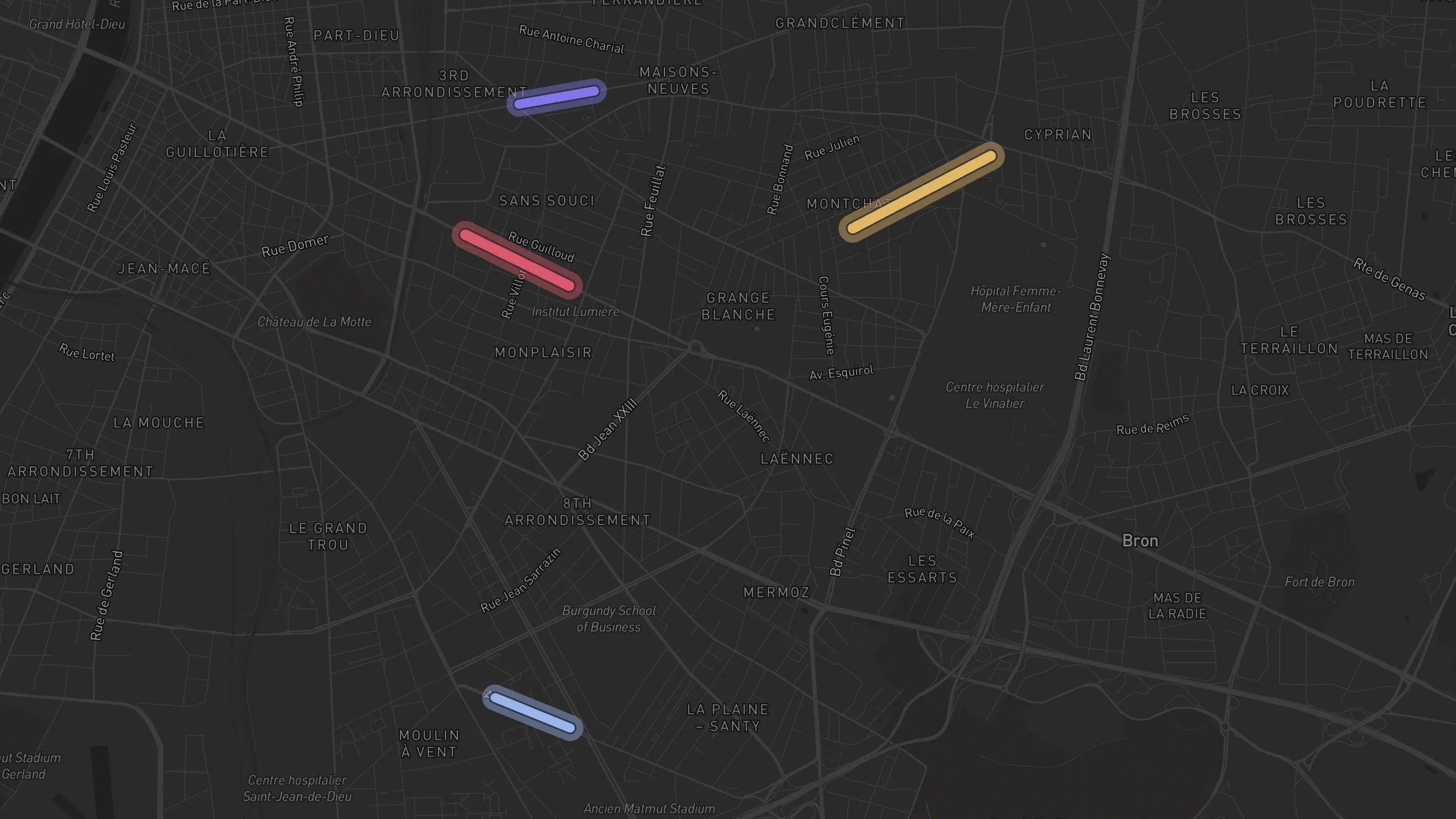 Map of street alignments in Lyon