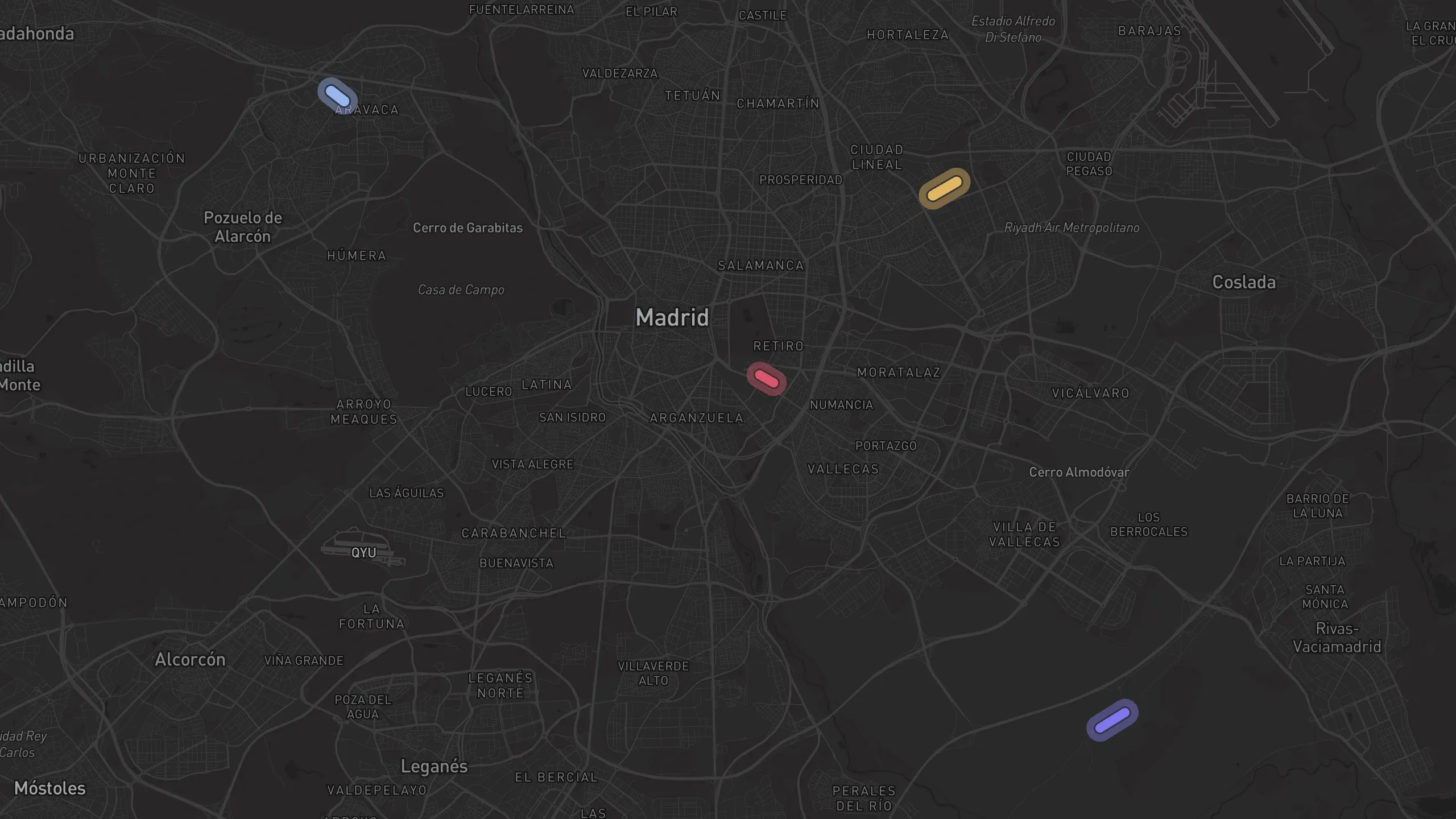 Map of street alignments in Madrid