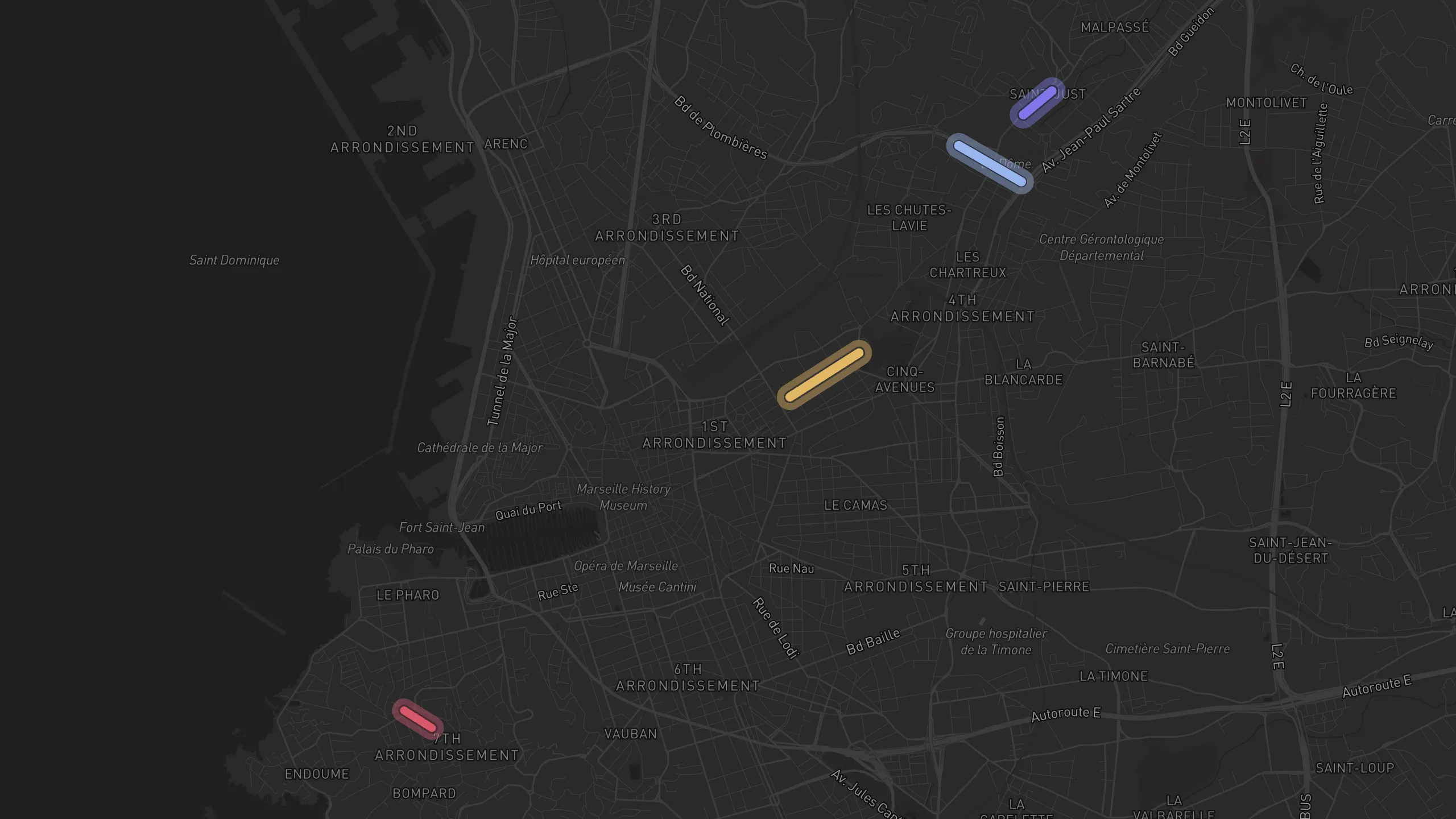 Map of street alignments in Marseille